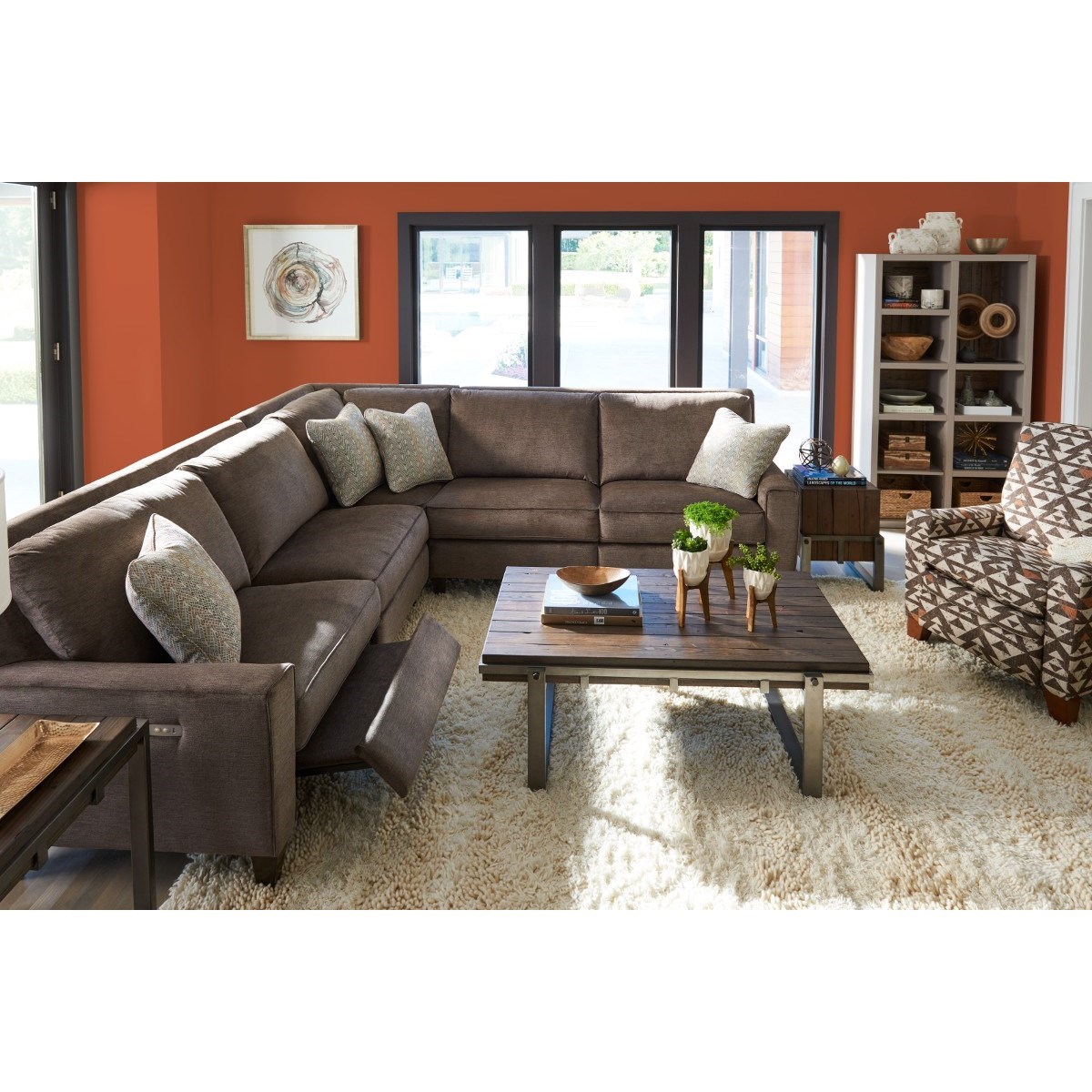 LaZBoy Edie Three Piece Power Reclining Sectional Sofa with Two