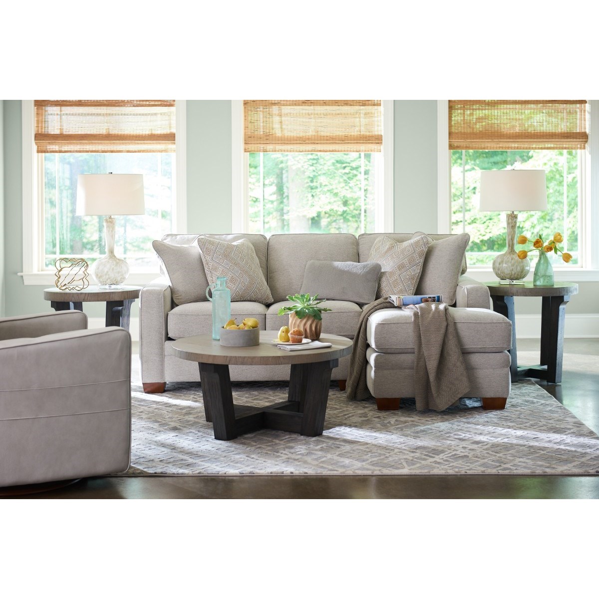 LaZBoy Meyer Contemporary 2Piece Sectional with LeftSitting Chaise