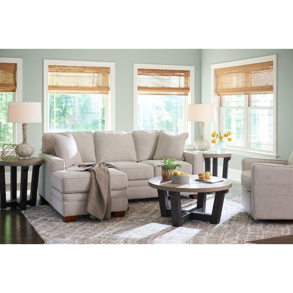 LaZBoy Meyer Contemporary 2Piece Sectional with RightSitting Chaise