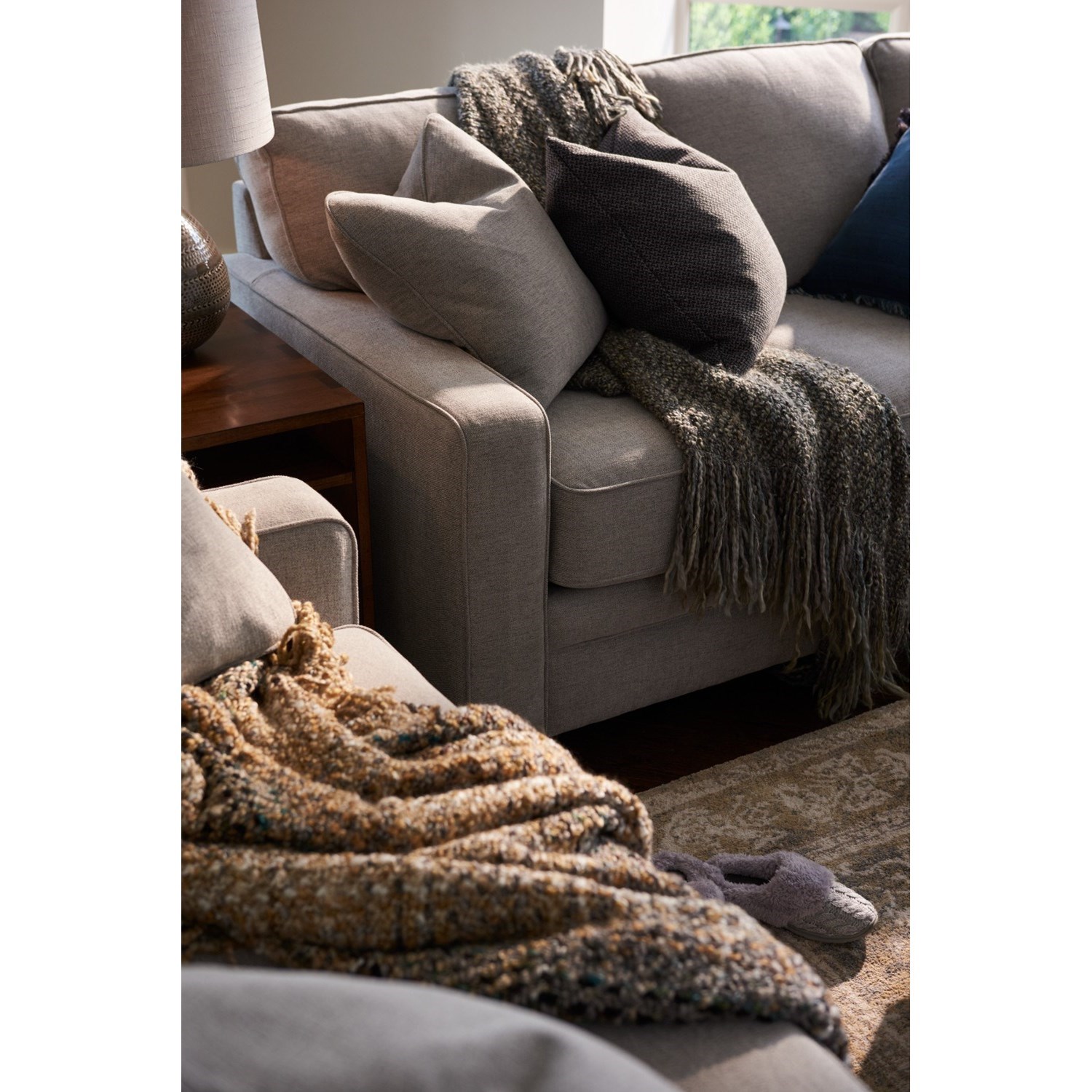 LaZBoy Meyer Contemporary Sofa with Premier ComfortCore Cushions Conlin's Furniture Sofas