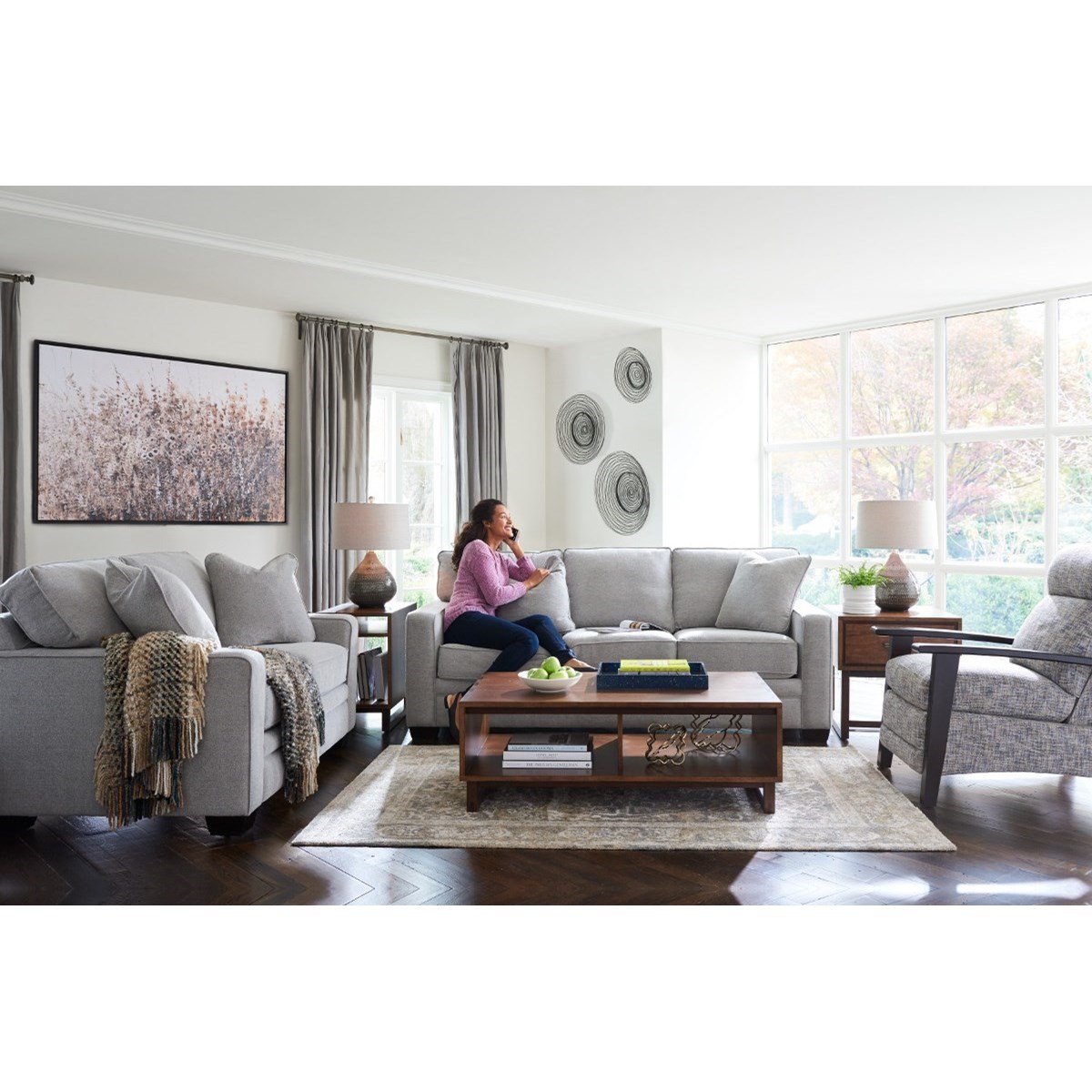 LaZBoy Meyer Contemporary Sofa with Premier ComfortCore Cushions