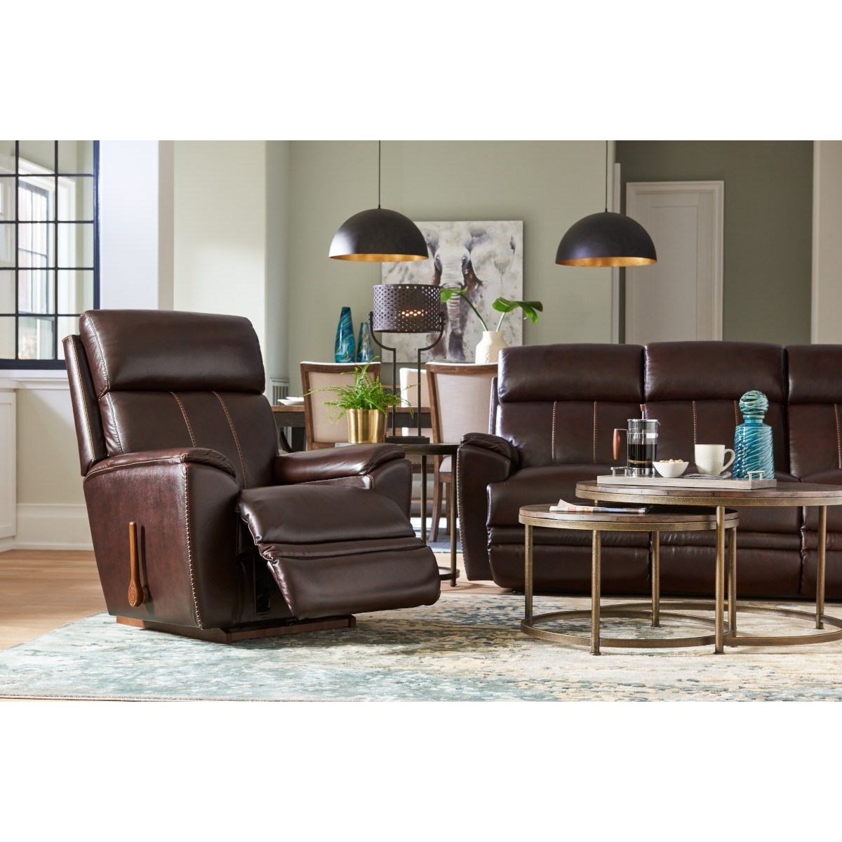 LaZBoy Talladega P10754 Casual Power Rocker Recliner with USB Charging Port Thornton