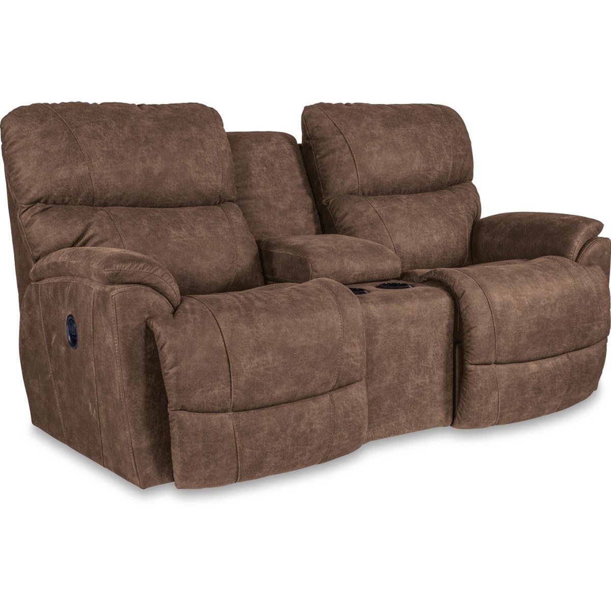 LaZBoy Trouper Reclining Loveseat with Cupholder Storage Console