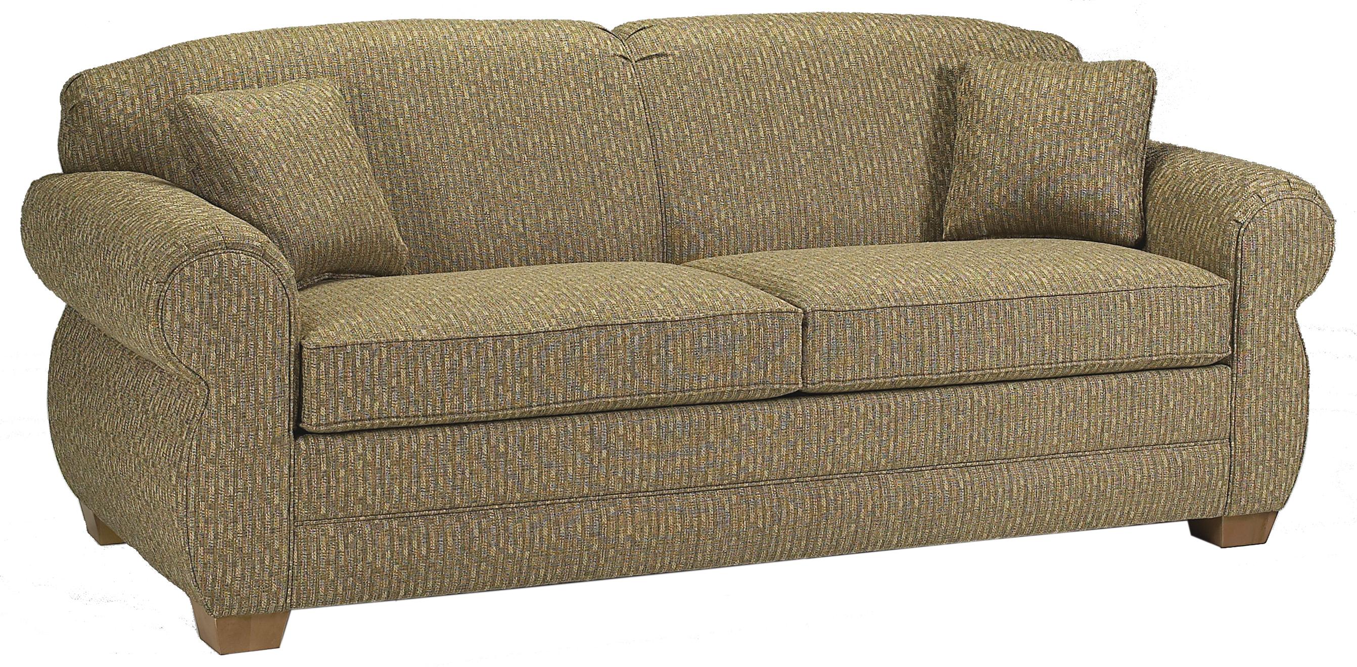 Lancer 2700 Stationary Sofa with Rolled Arms and Tapered Wood Feet