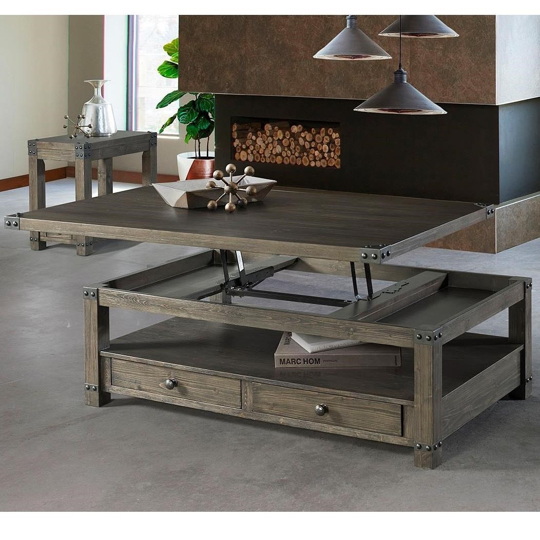 Lane 7593 Industrial LiftTop Cocktail Table with Drawers Find Your