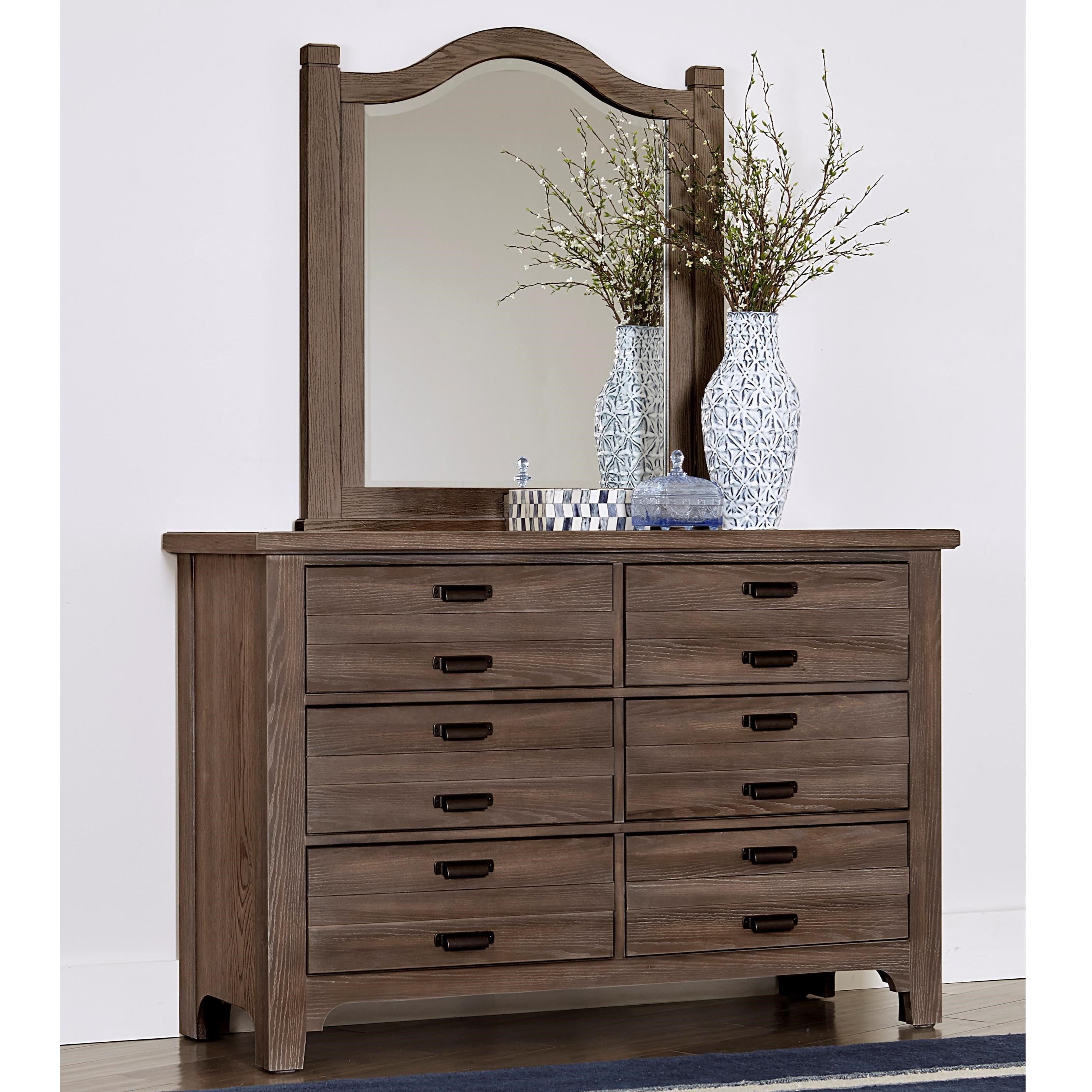 VaughanBassett Bungalow Transitional 6 Drawer Double Dresser & Small