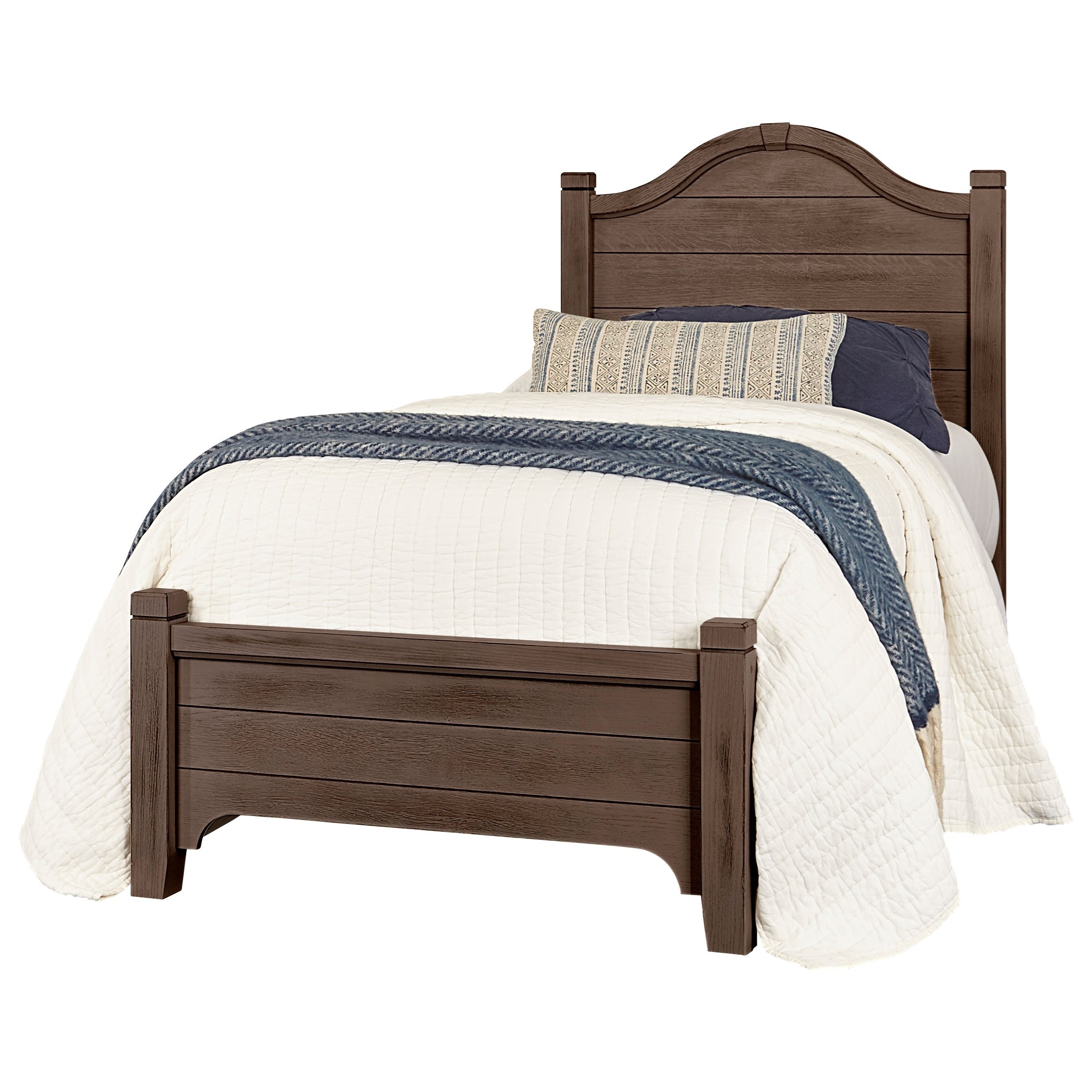 Laurel Mercantile Co. Bungalow Twin Low Profile Bed with Arch Headboard