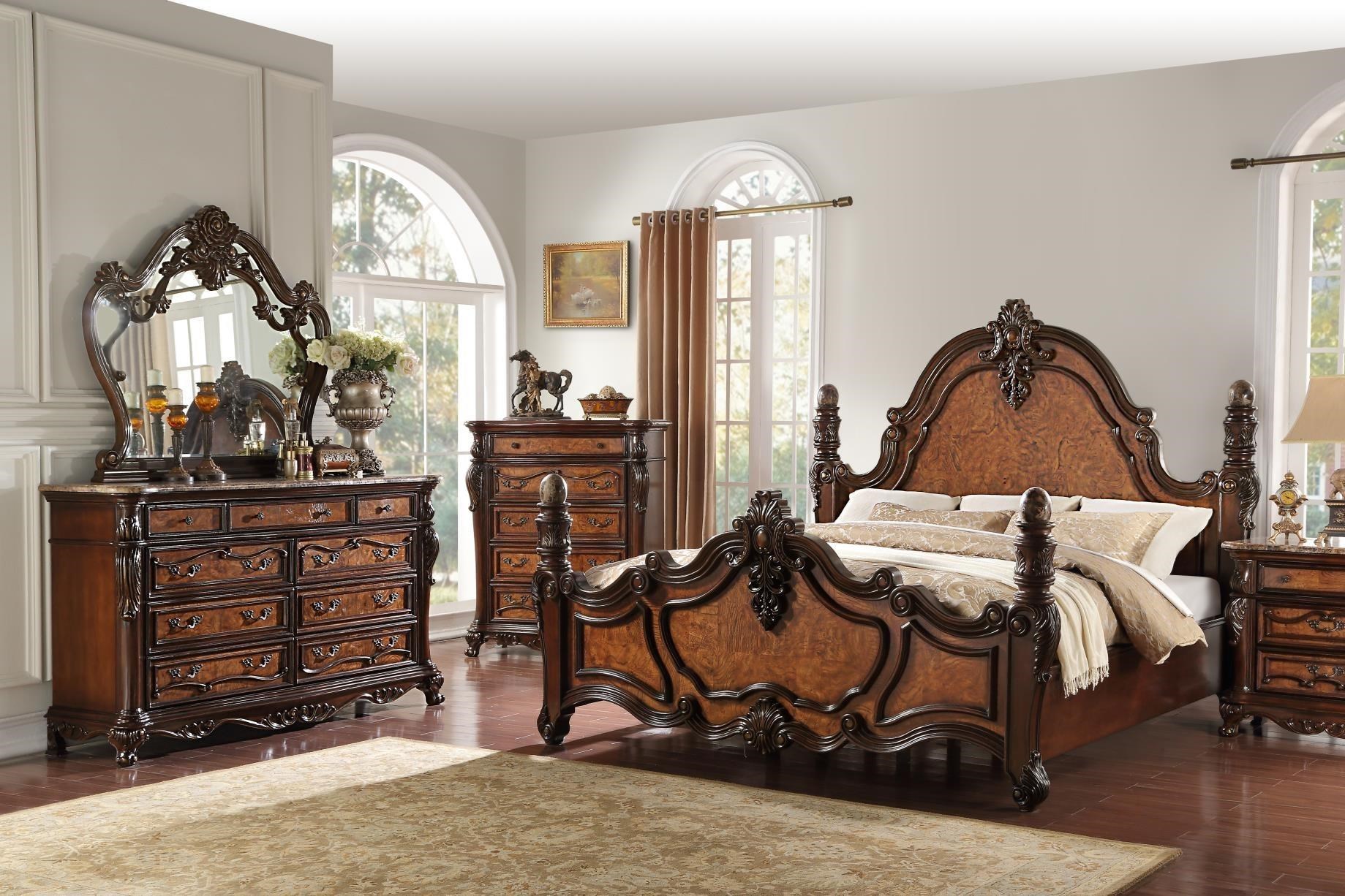 Lee Furniture Freemont Dresser, Mirror and Complete 3 Pc King Bed