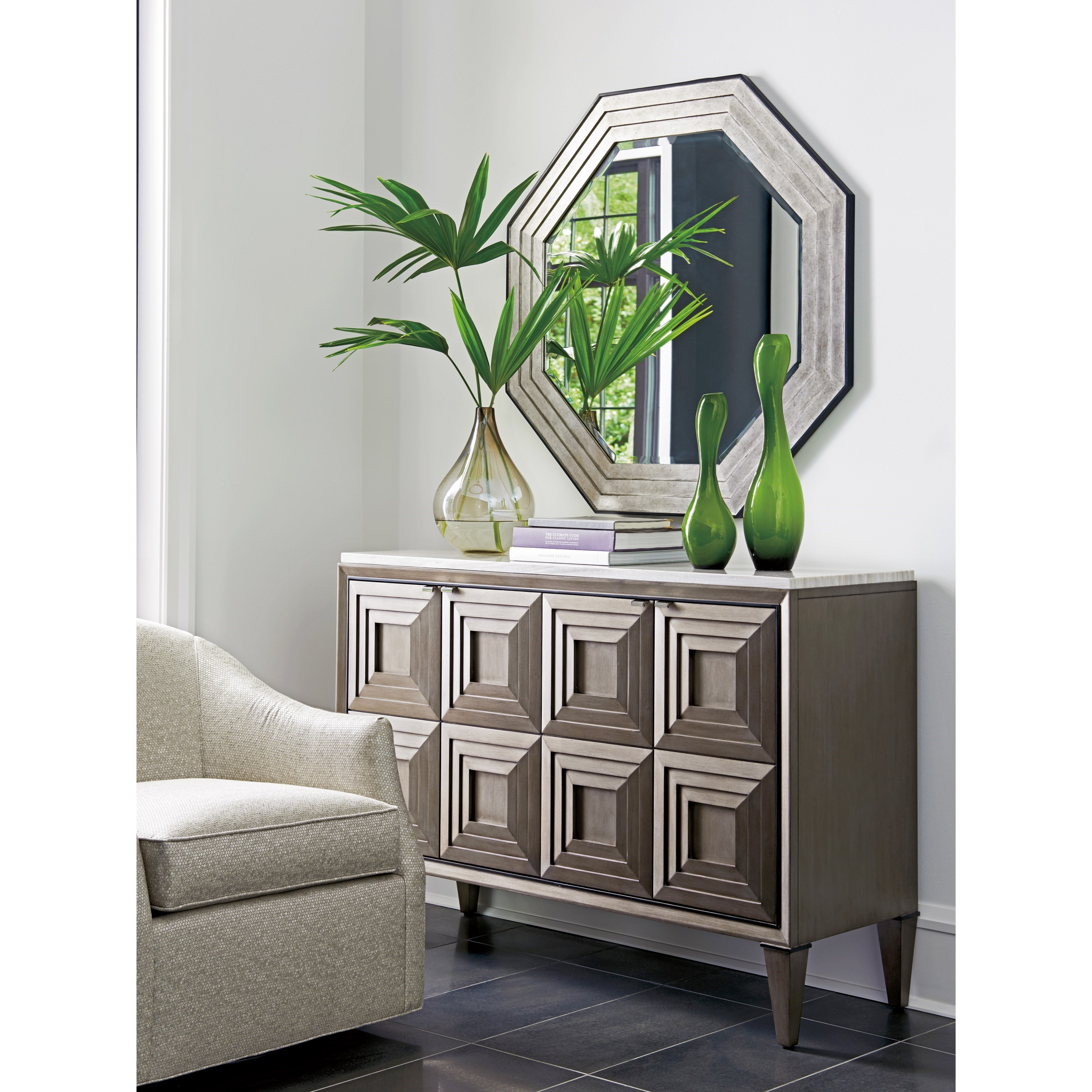 Lexington Ariana Domaine Hall Chest with Marble Top and Adjustable