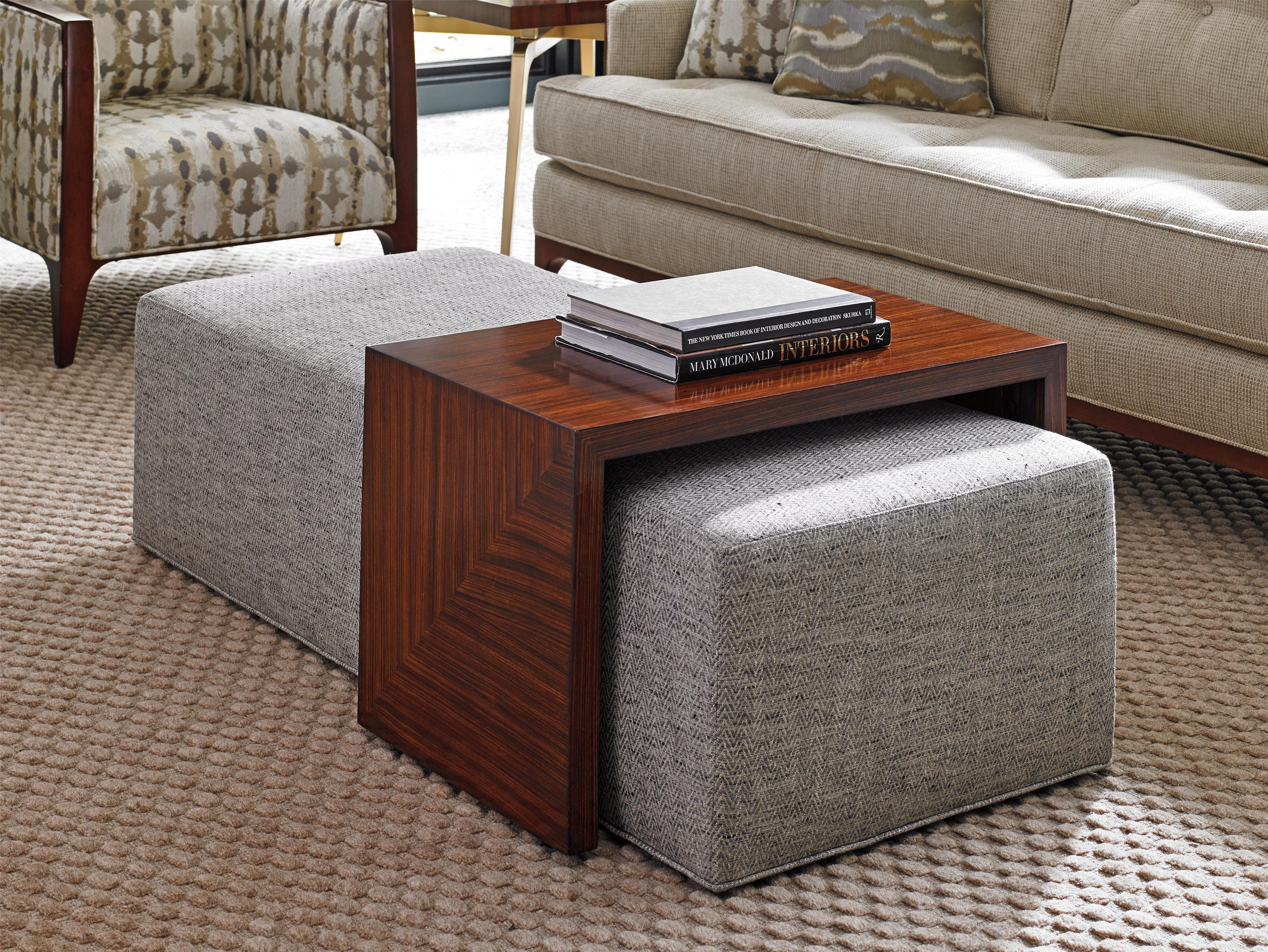 Lexington TAKE FIVE Broadway Cocktail Ottoman with Sliding Wood Tray