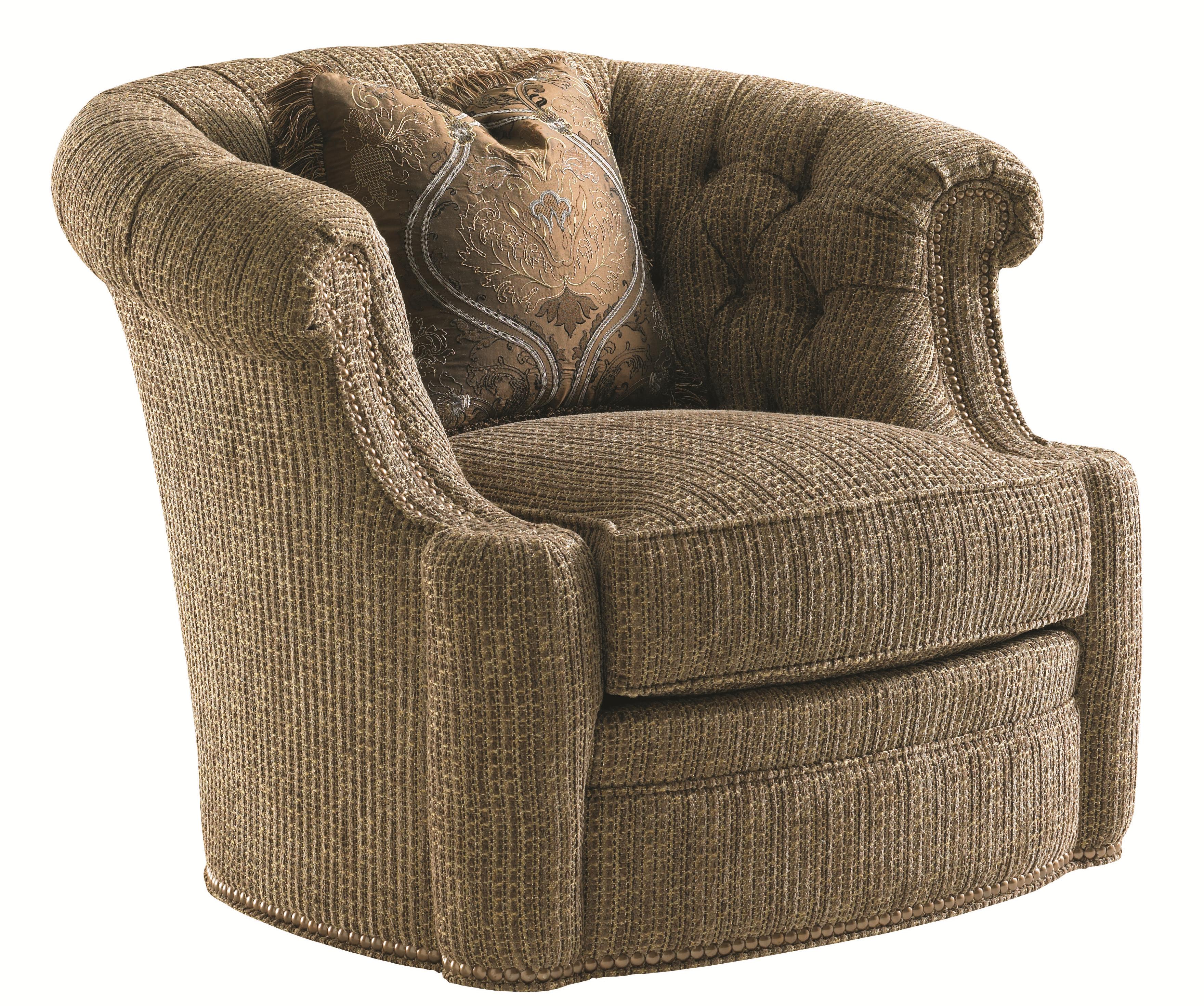 Lexington Florentino Feroni Swivel Tub Chair with Tufted Back and