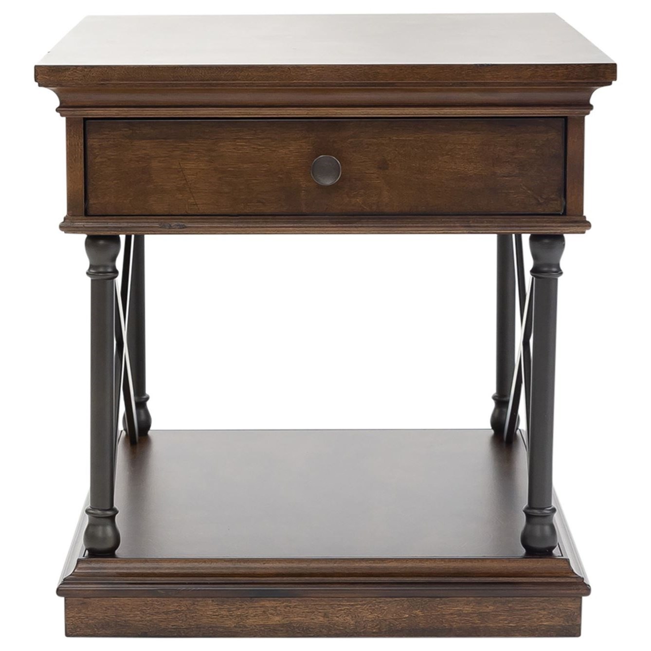 Liberty Furniture Tribeca 315OT1020 Metal/Wood Drawer End Table Lucas Furniture & Mattress