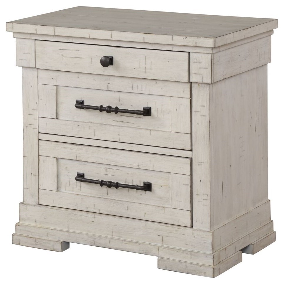 Lifestyle C8047A 342233066 Cottage Style Nightstand with 3 Drawers