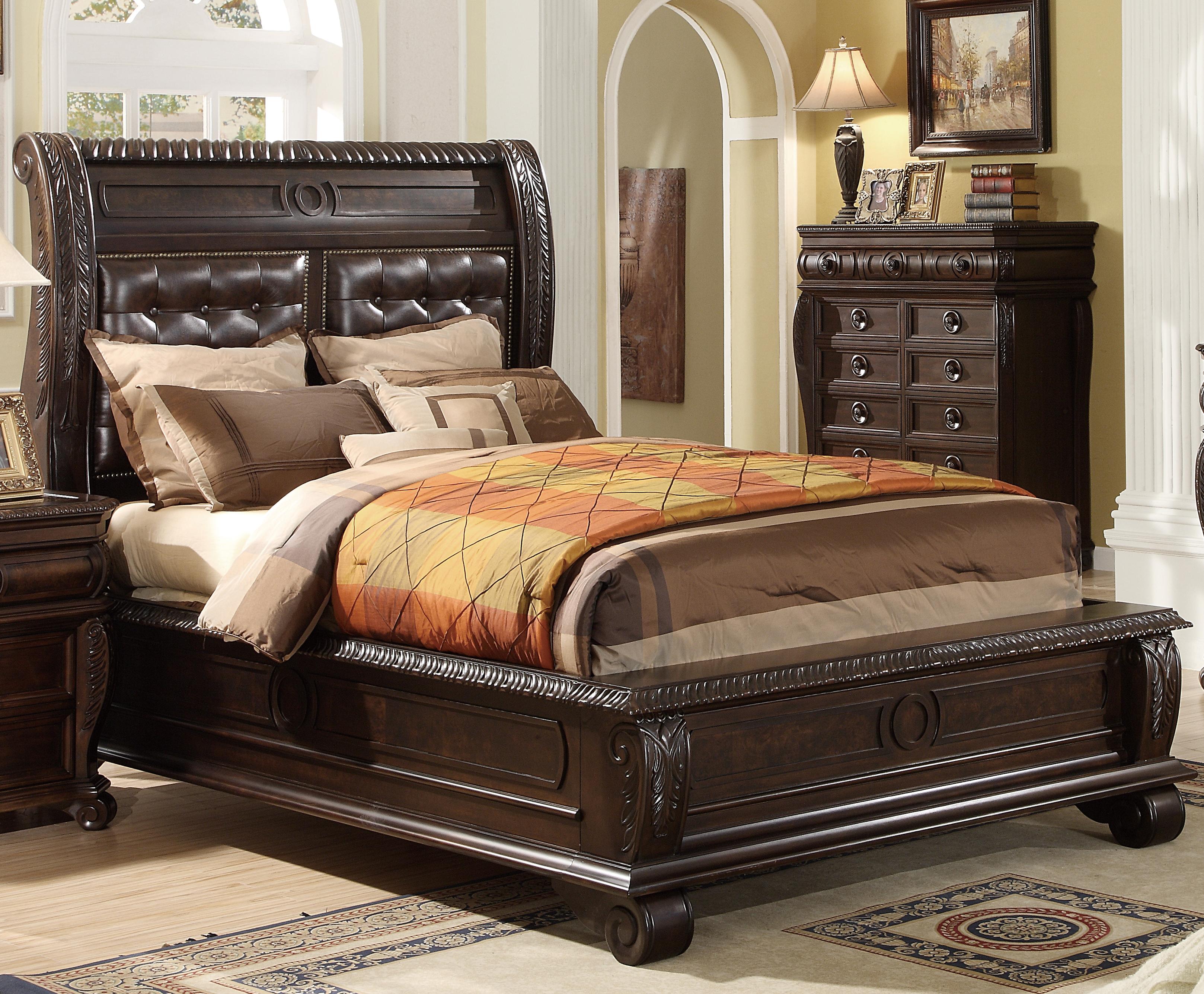 Home Insights Hillsboro King Panel Bed w/ Upholstered Headboard Great