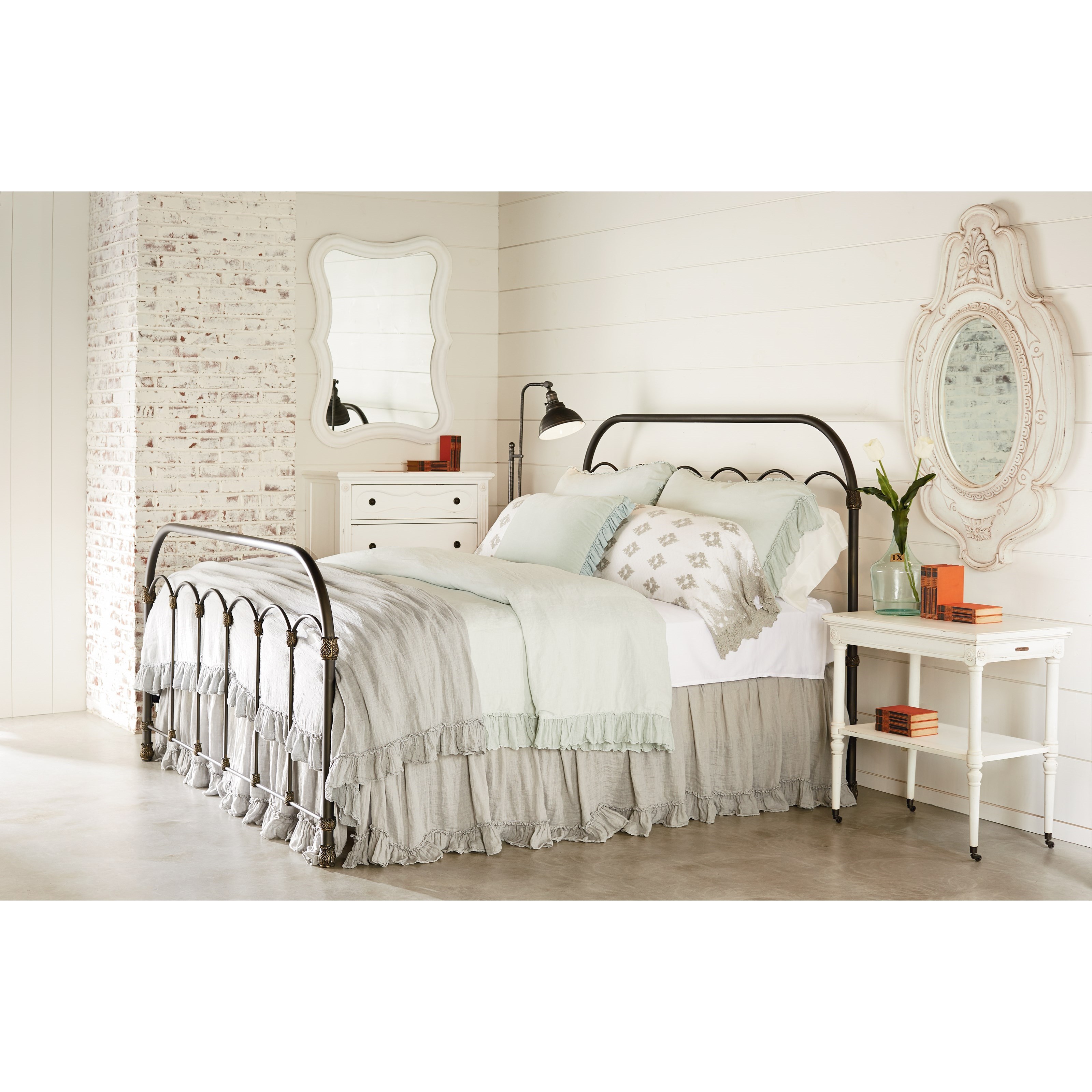 Magnolia Home by Joanna Gaines Primitive Queen Colonnade Metal Bed