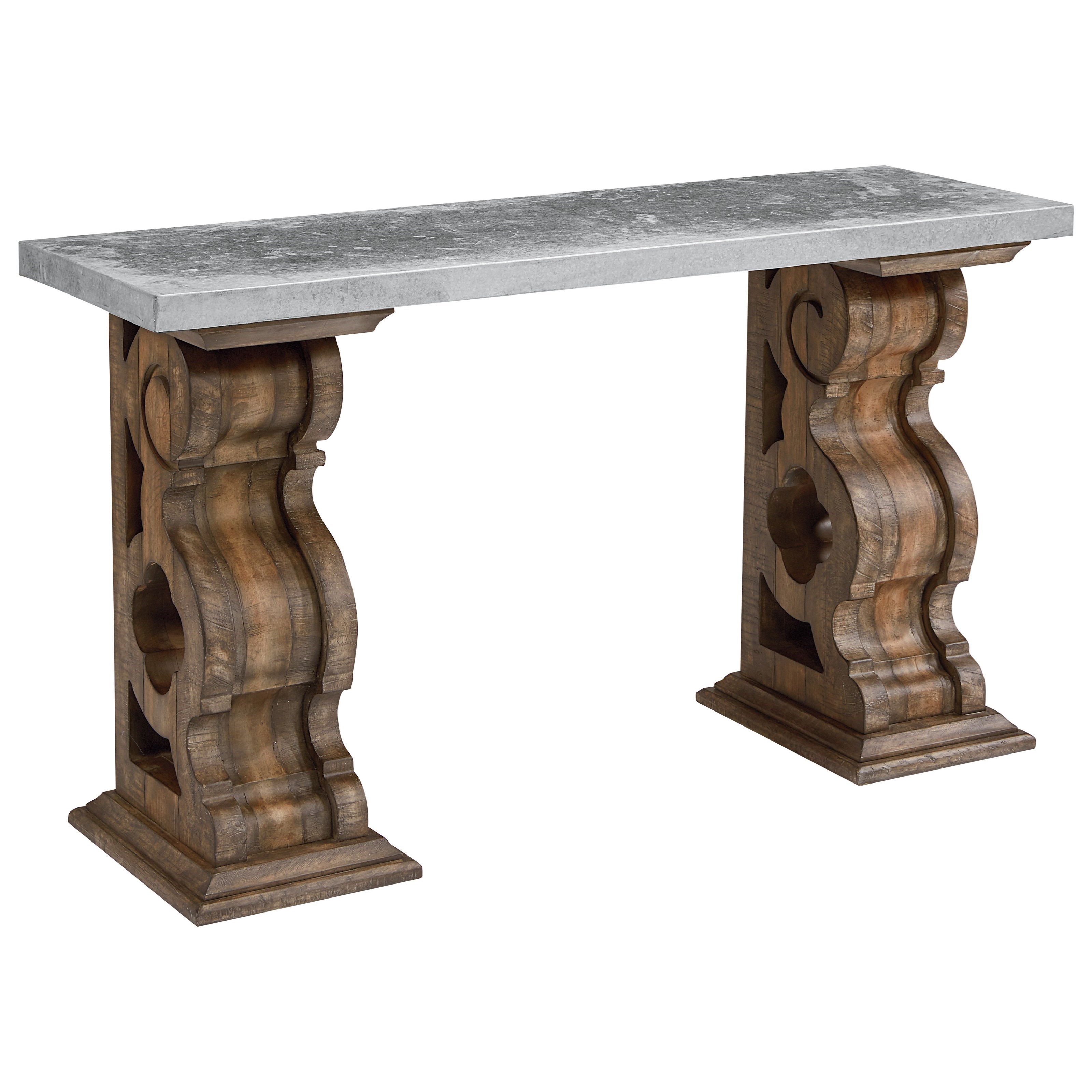 Magnolia Home by Joanna Gaines Traditional Hall Table with Zinc Top and