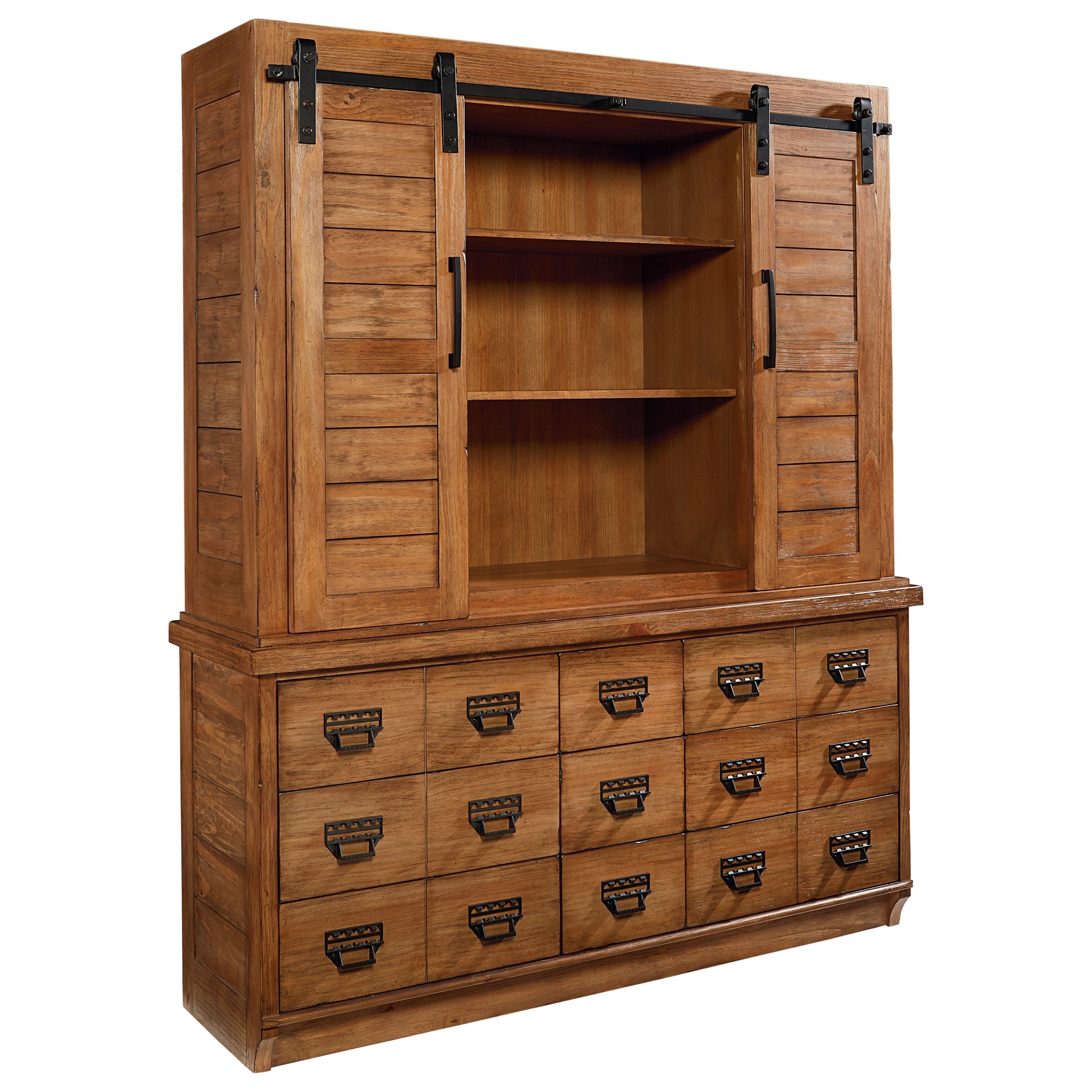 Magnolia Home by Joanna Gaines Farmhouse Hutch with Sliding Barn Styled