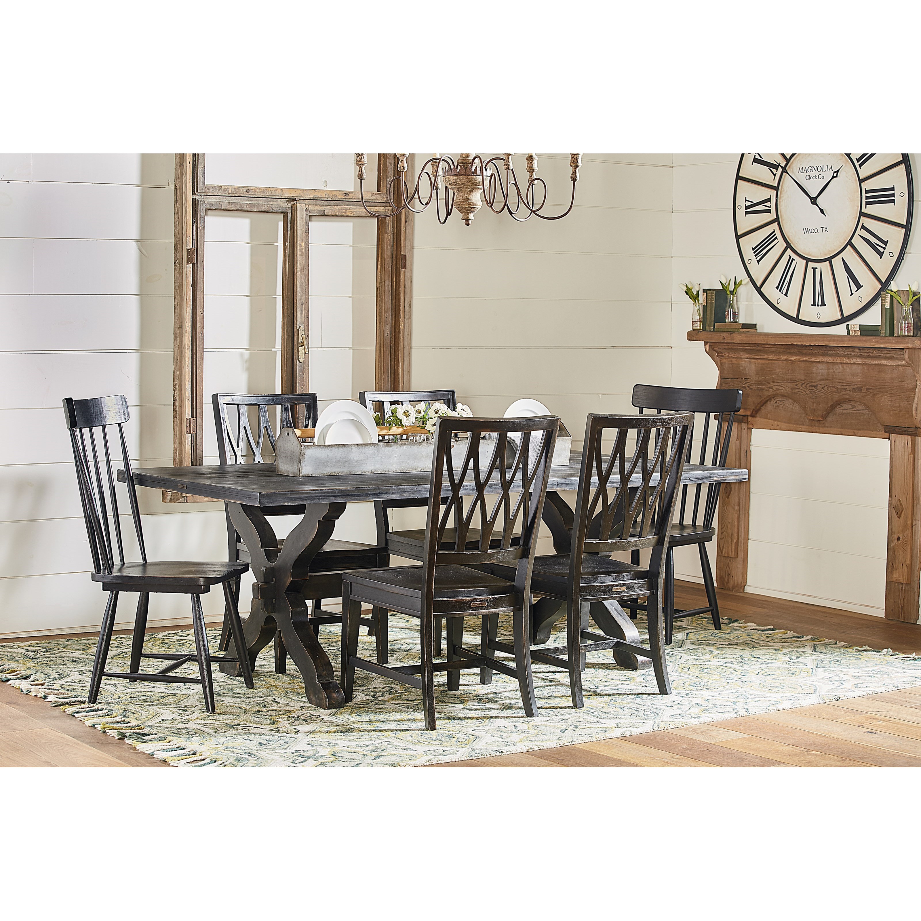 Magnolia Home by Joanna Gaines Primitive Sawbuck Trestle Dining Table