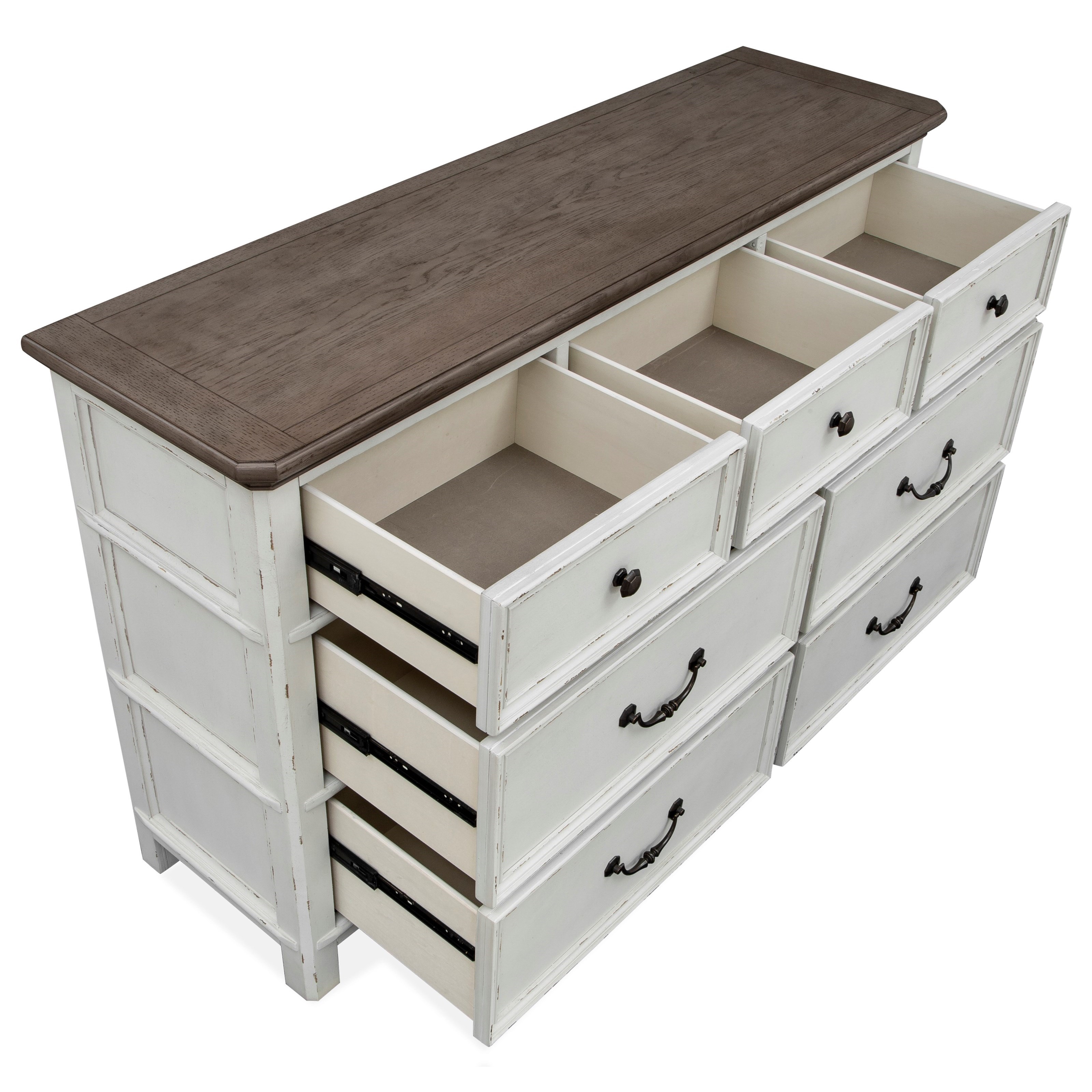 Magnussen Home Bellevue Manor Relaxed Vintage Dresser with Felt Lined