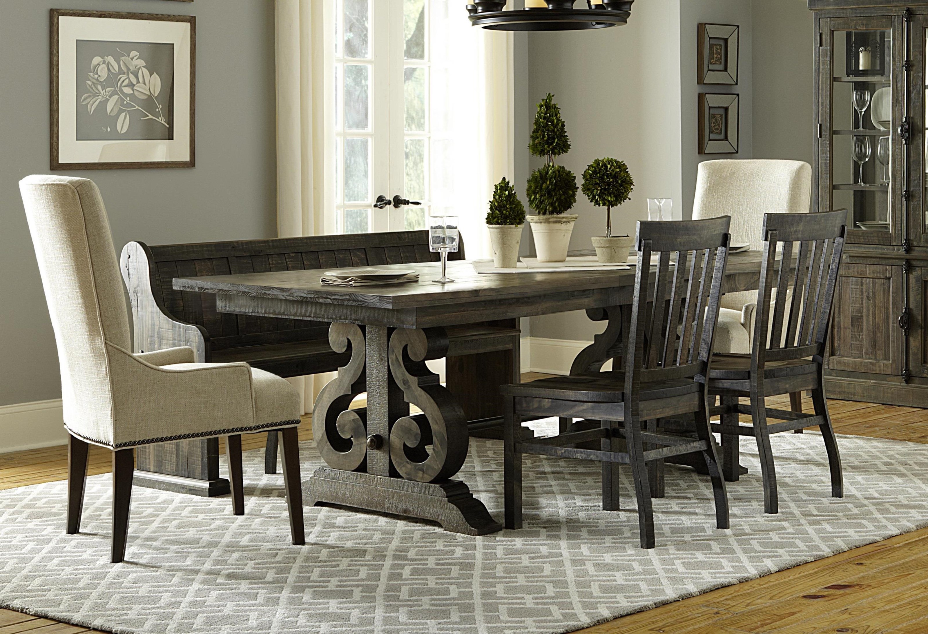 Magnussen Home Bellamy MAGN-GRP-D2491-TBL-5&BENCH Dining ...