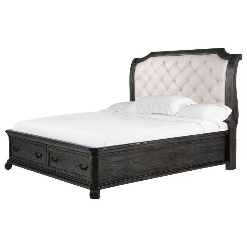 Magnussen Home Bellamy Queen Sleigh Bed with Storage Drawers Reeds