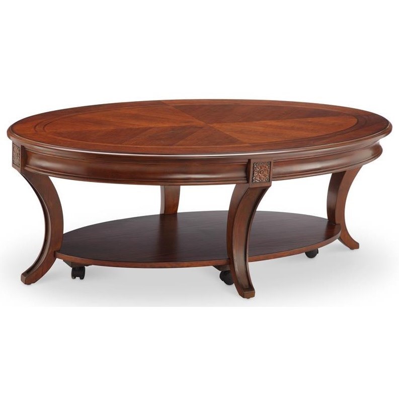 Magnussen Home Winslet Oval Cocktail Table with Casters Howell Furniture Cocktail/Coffee Tables