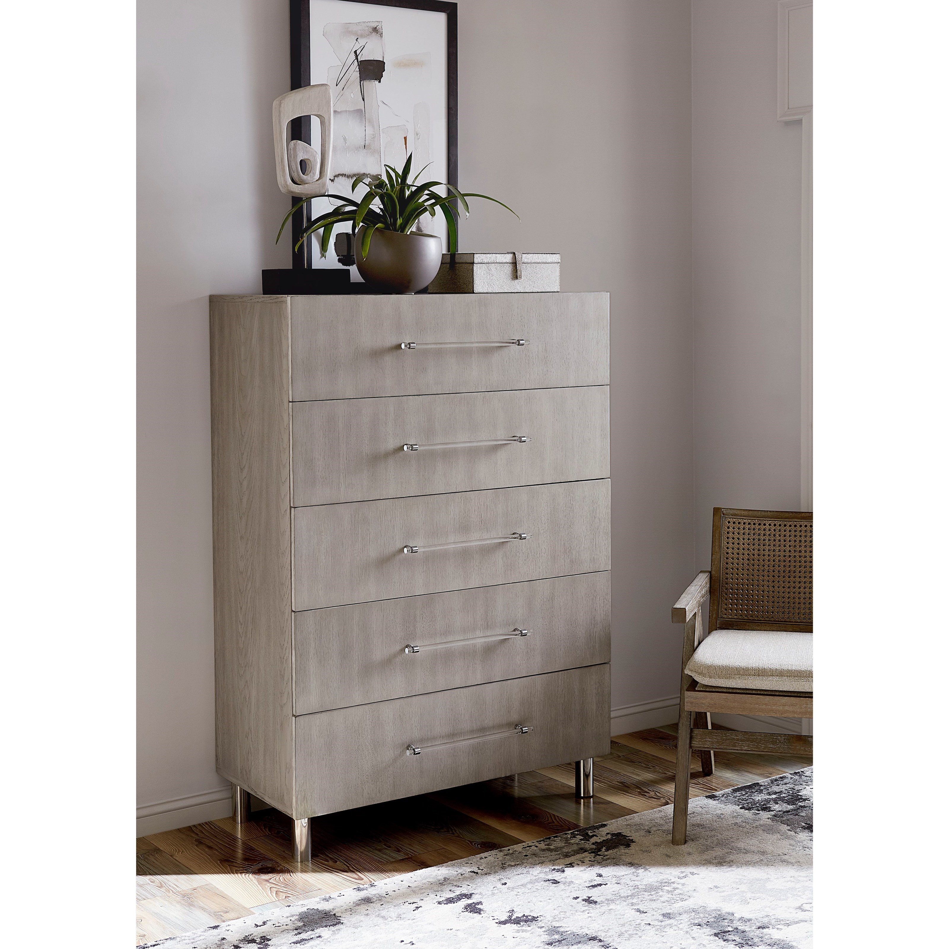 Argento Contemporary Chest of Drawers with Metal Legs Sadler's Home