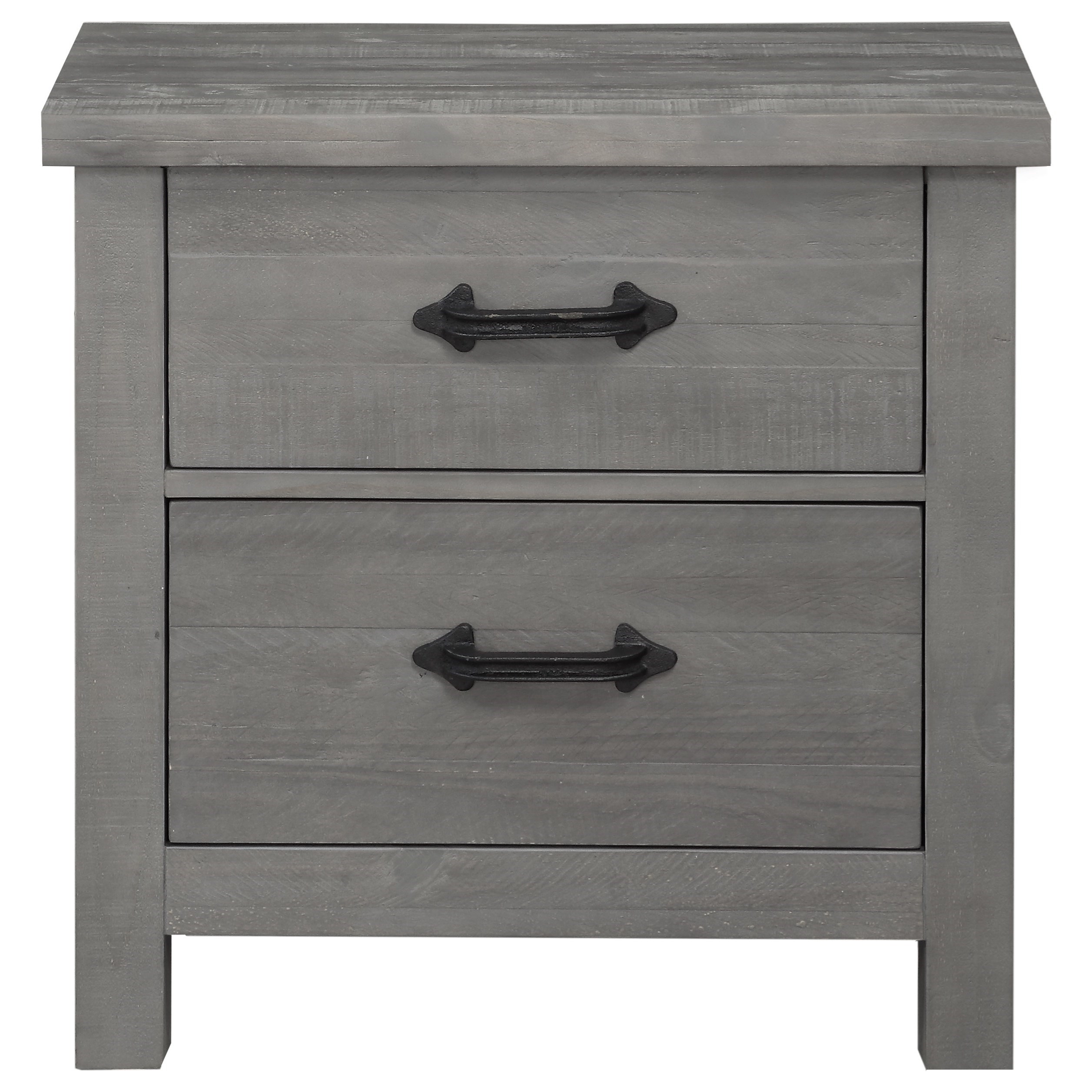 Modus International Austin Nightstand with Industrial Metal Drawer