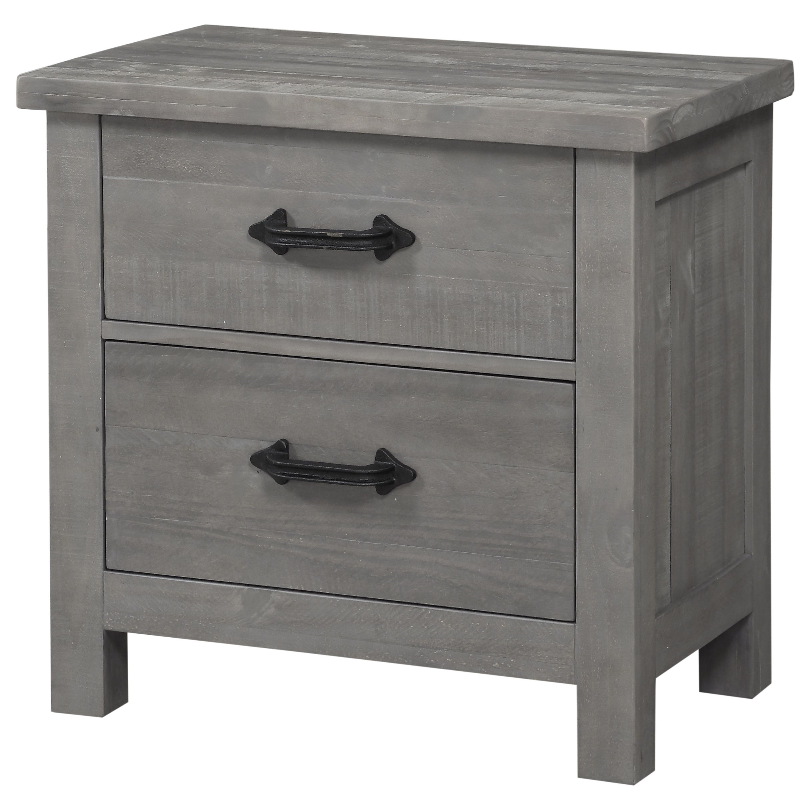 Modus International Austin Nightstand with Industrial Metal Drawer