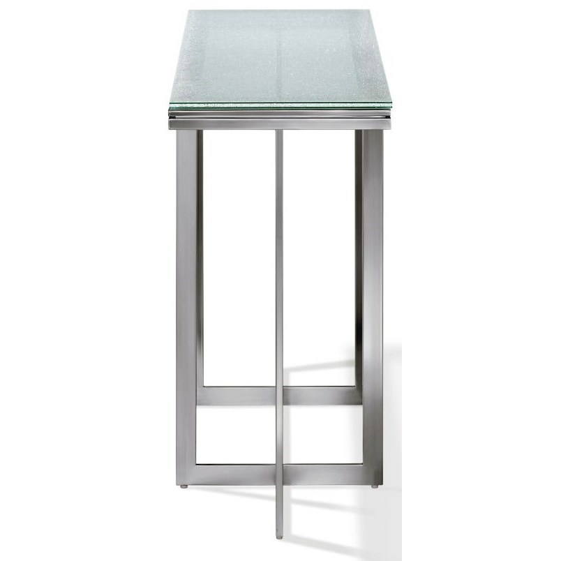 Modus International Eliza Metal Media Console Table with Crackled Glass
