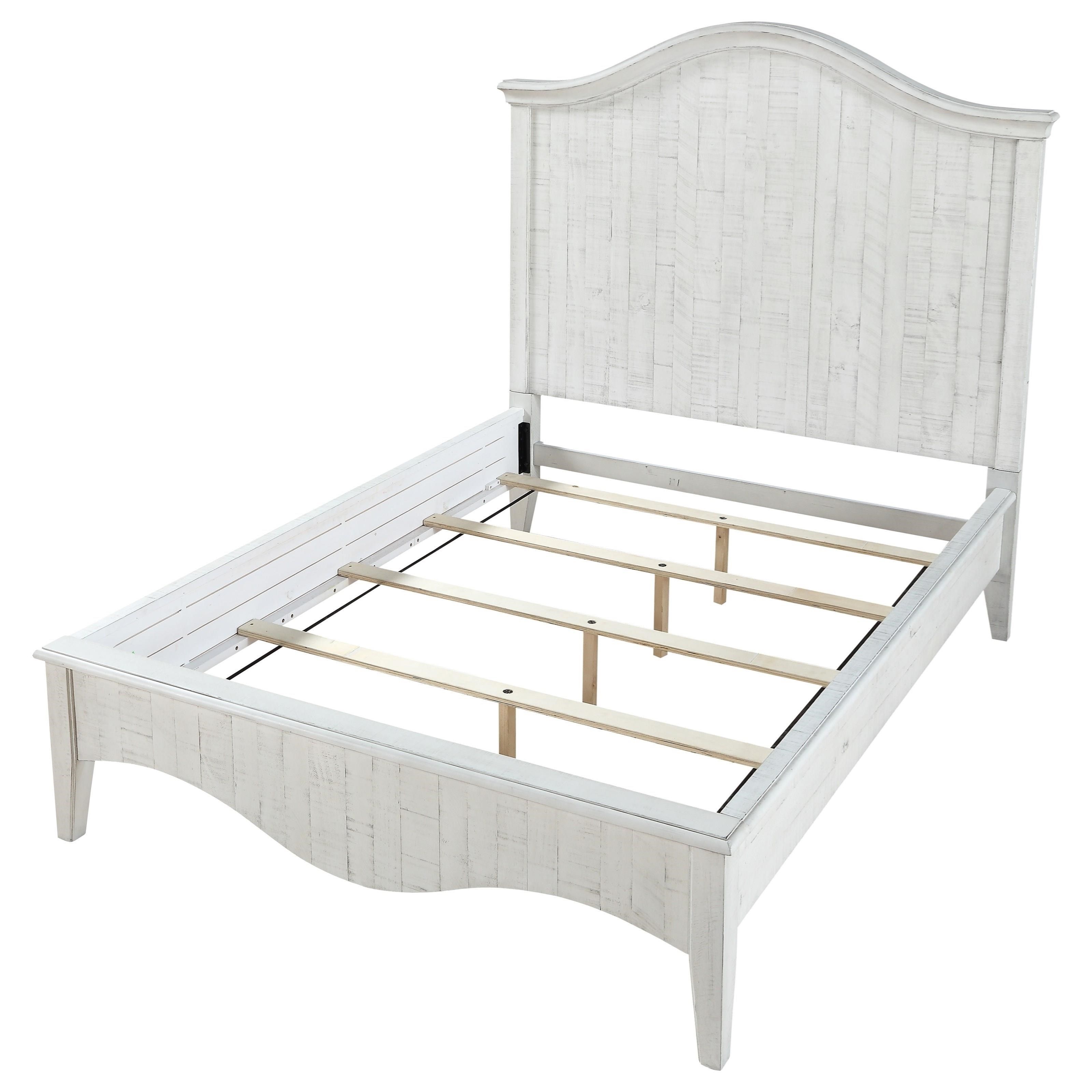 Modus International Ella Rustic Solid Wood Queen Bed in White Wash