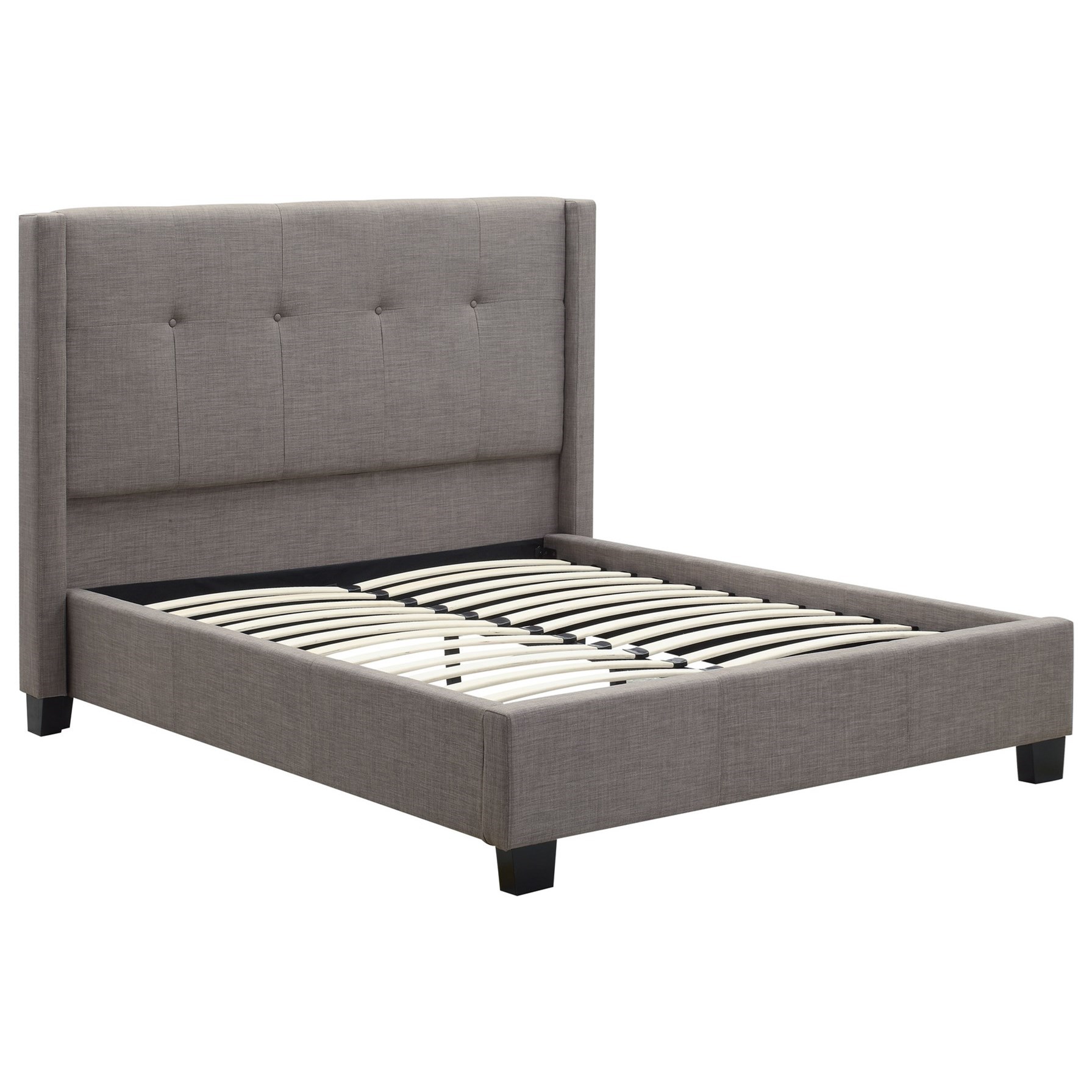 Geneva 3ZH3L77 King Madeleine Upholstered Platform Bed with Button