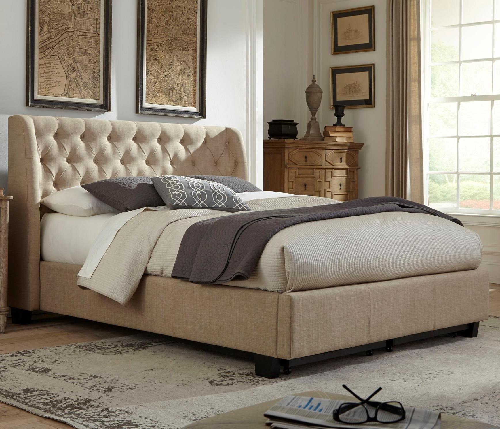 Modus International Geneva Queen Levi Upholstered Storage Bed with