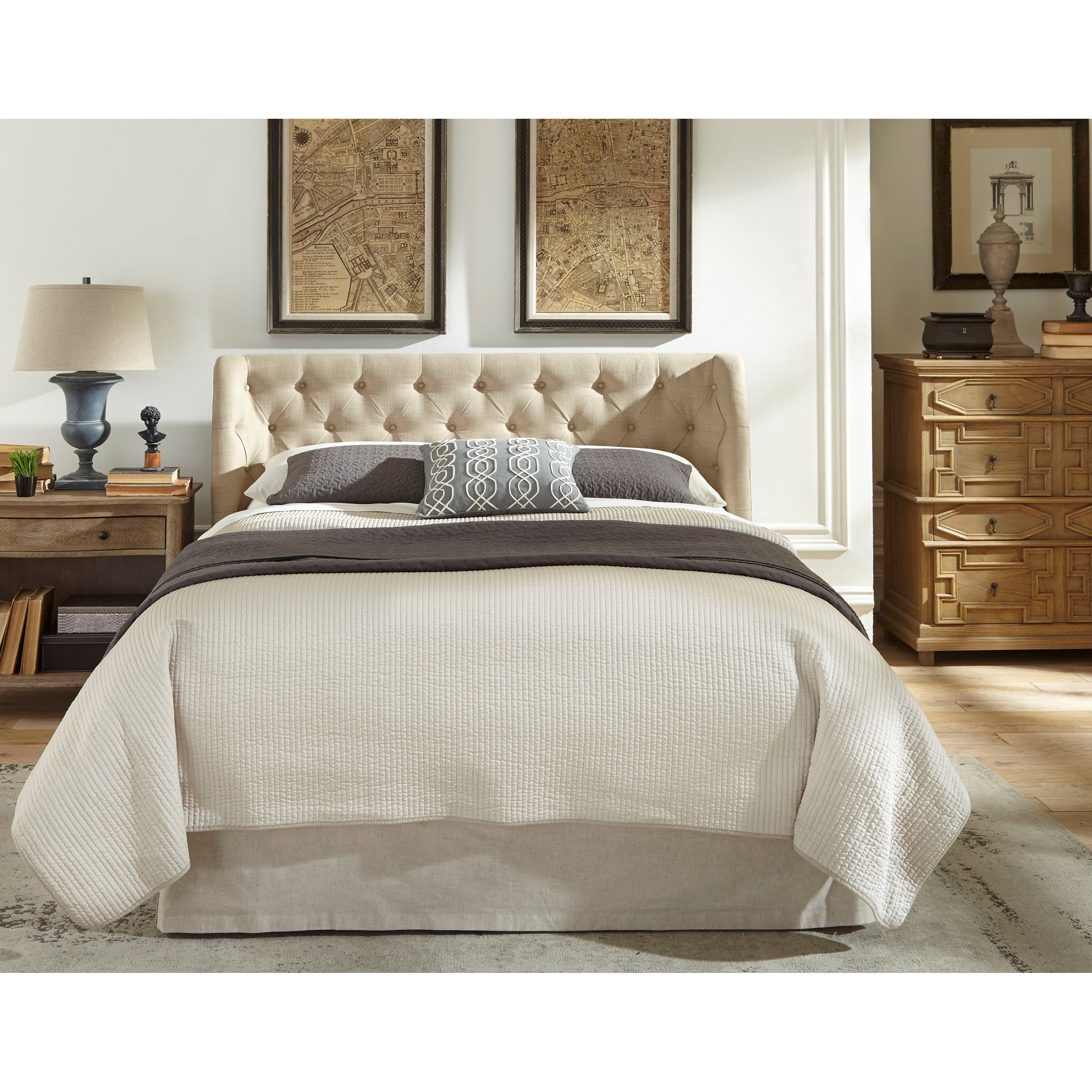 Modus International Geneva Full Levi Upholstered Headboard with Tufting