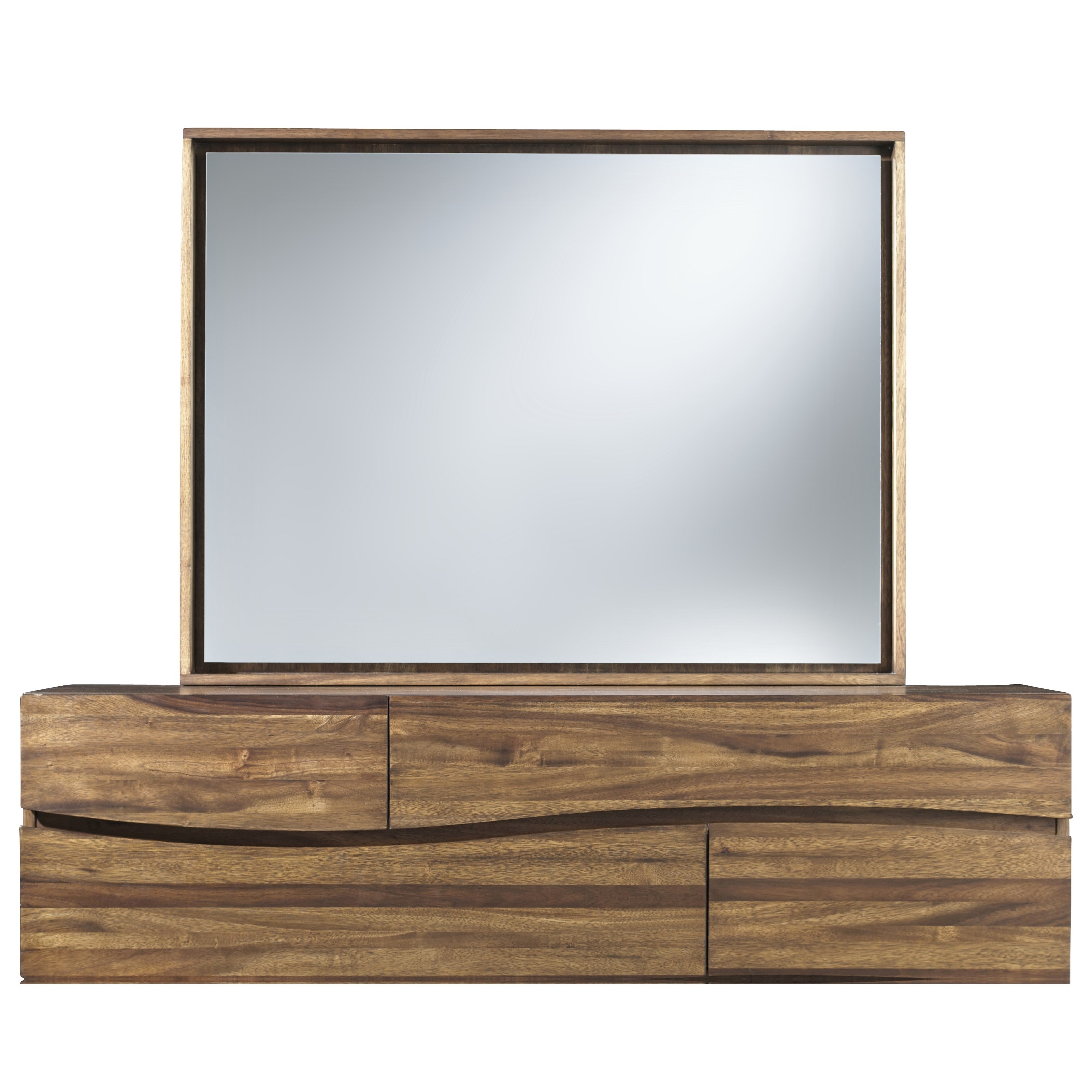 Modus International Ocean Contemporary Floating Glass Dresser Mirror