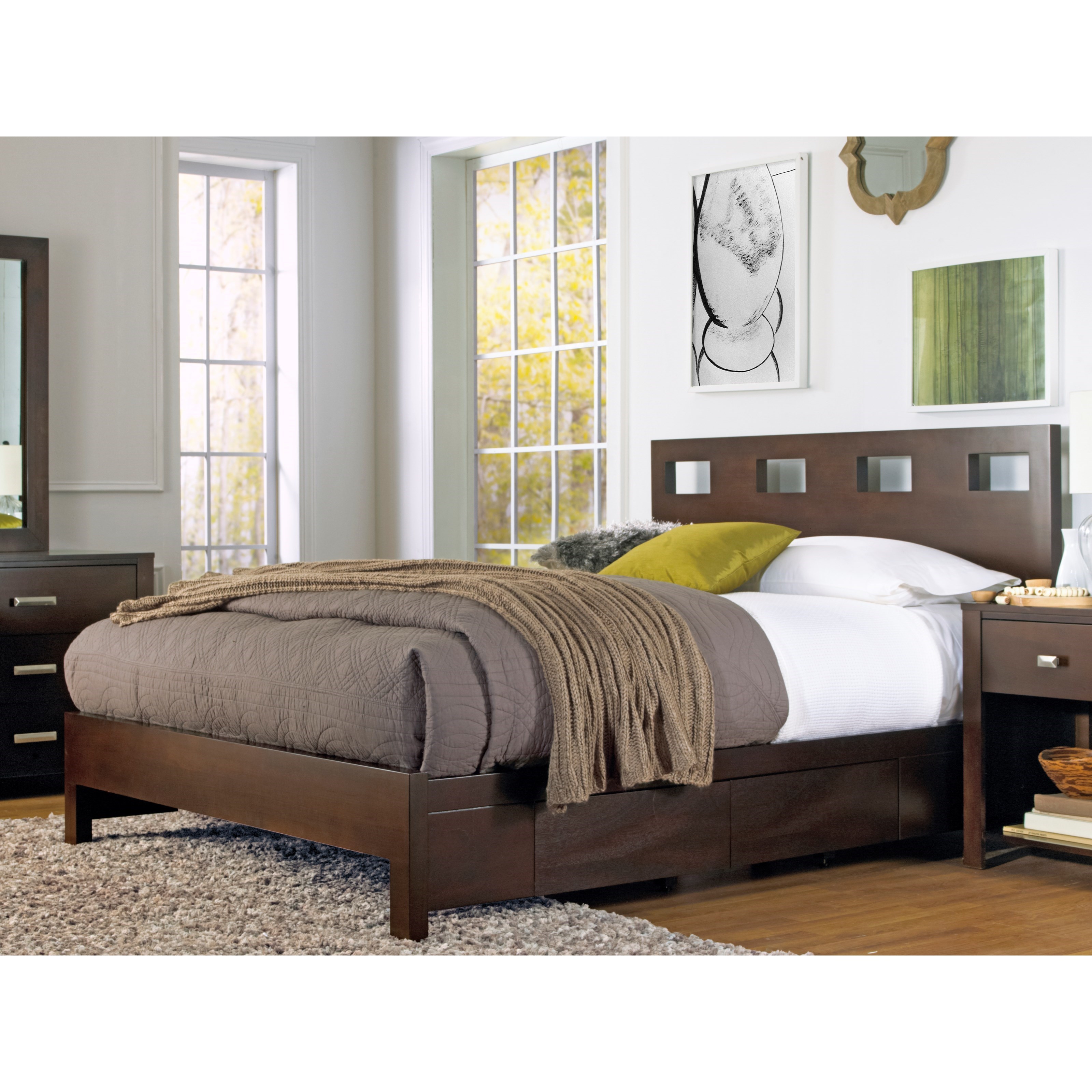 Riva California King Platform Storage Bed Sadler's Home Furnishings