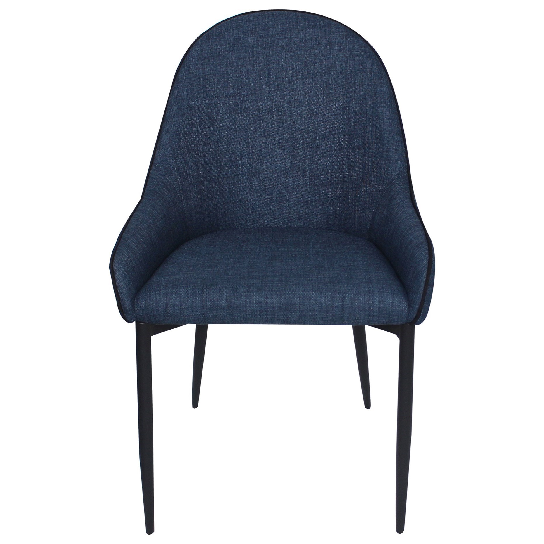 Lapis UU100126 Contemporary Blue Fabric Dining Chair with Contrast Welt Trim Sadler's Home
