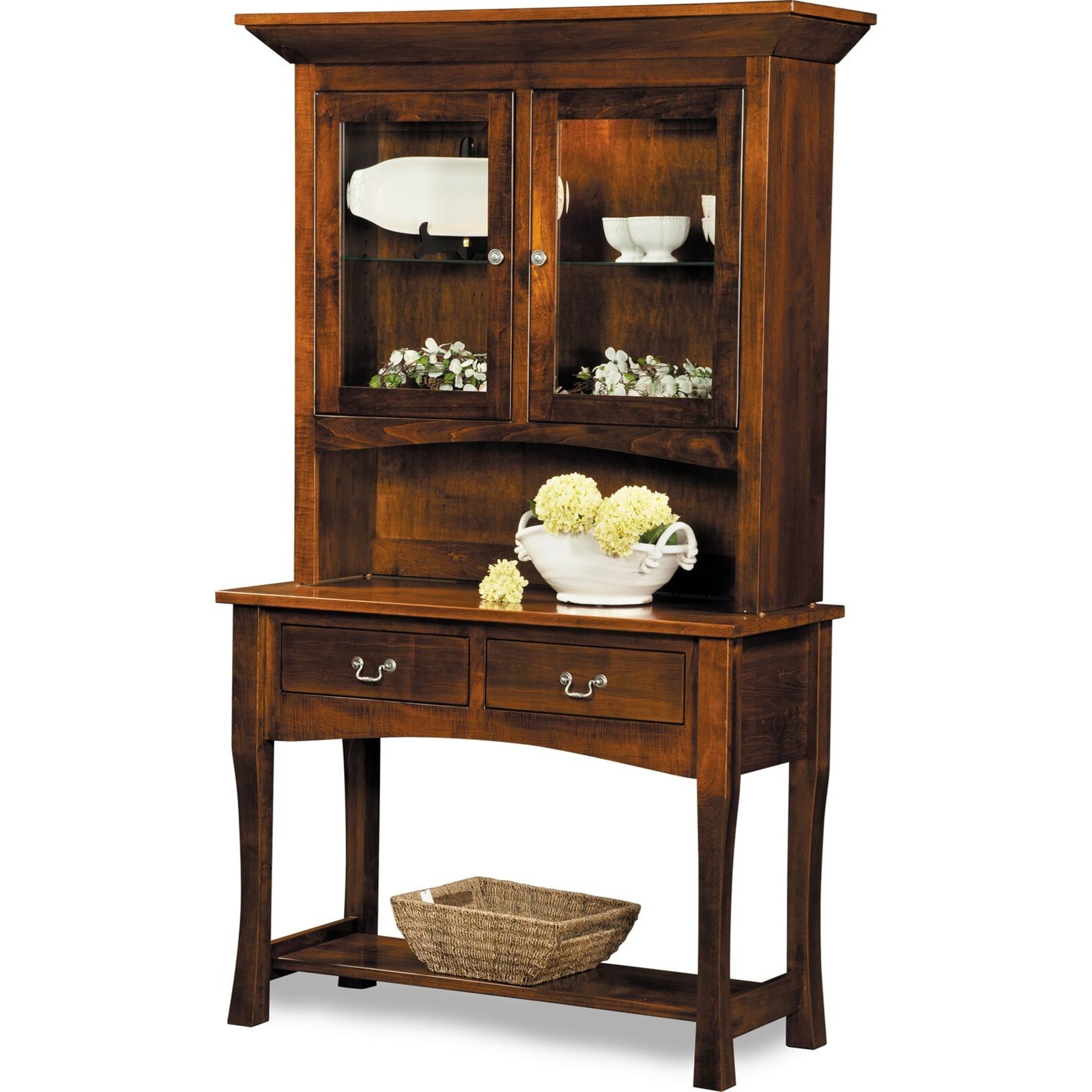 Custom Amish Hudson 21764 Customizable Solid Wood Dining Hutch with