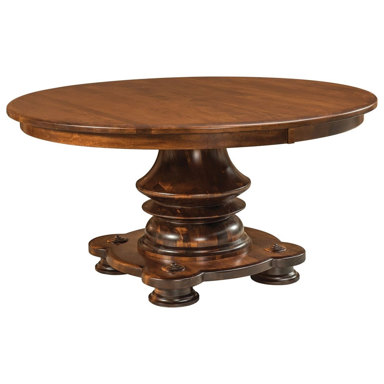 Custom Amish Woodmont Customizable Solid Wood Pedestal Table Mueller