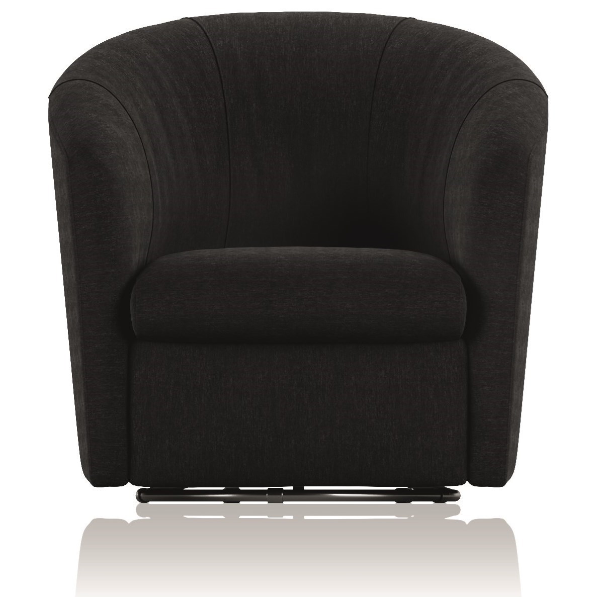 Natuzzi Editions A835 Contemporary Barrel Swivel Chair Sadler's Home