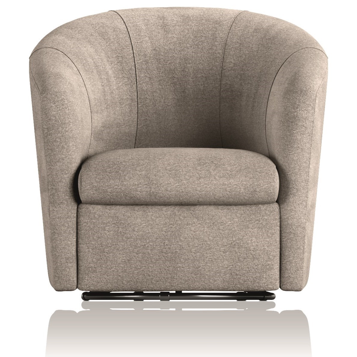 Natuzzi Editions A835 Contemporary Barrel Swivel Chair Sadler's Home