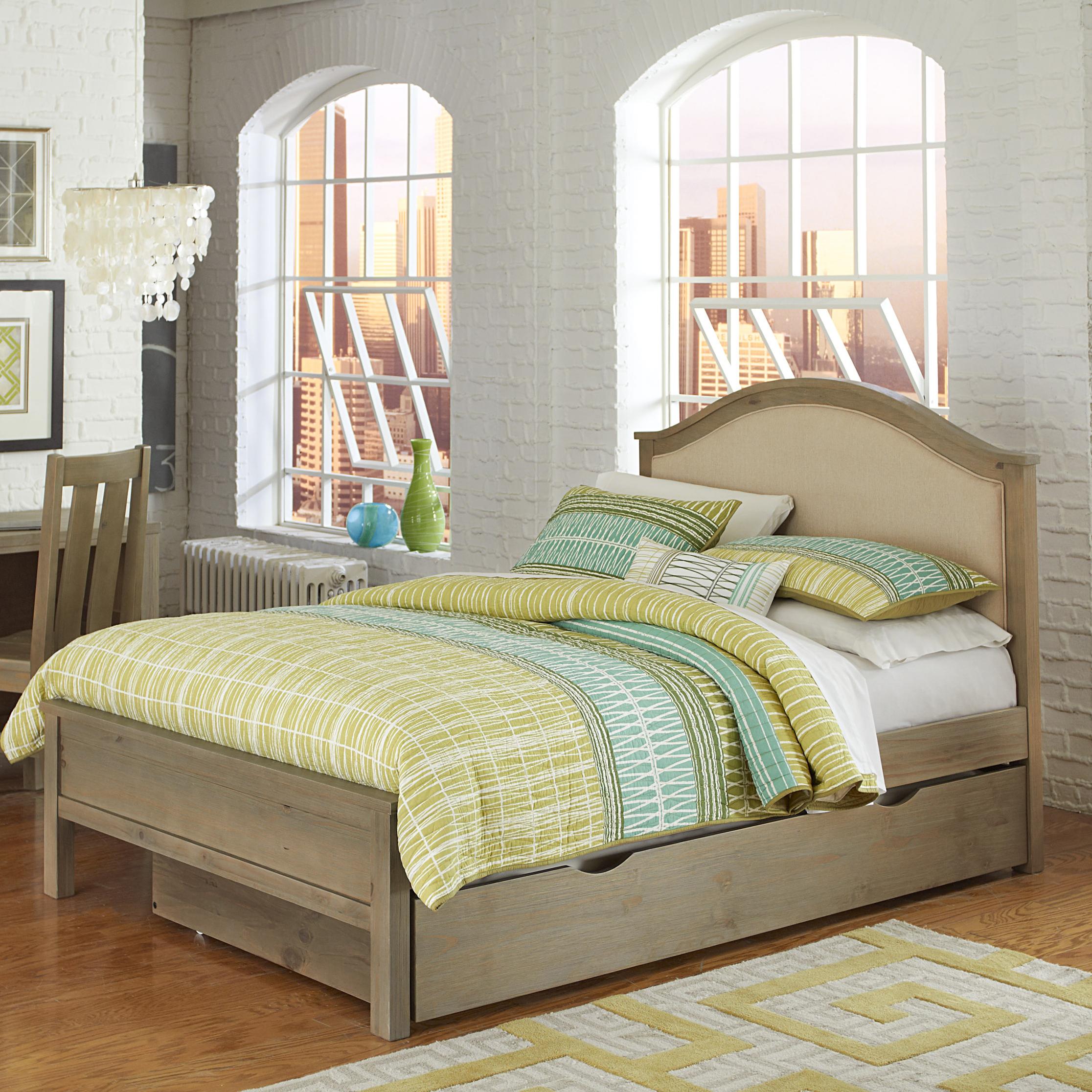 NE Kids Highlands Full Bailey Bed with Cream Upholstered Headboard and