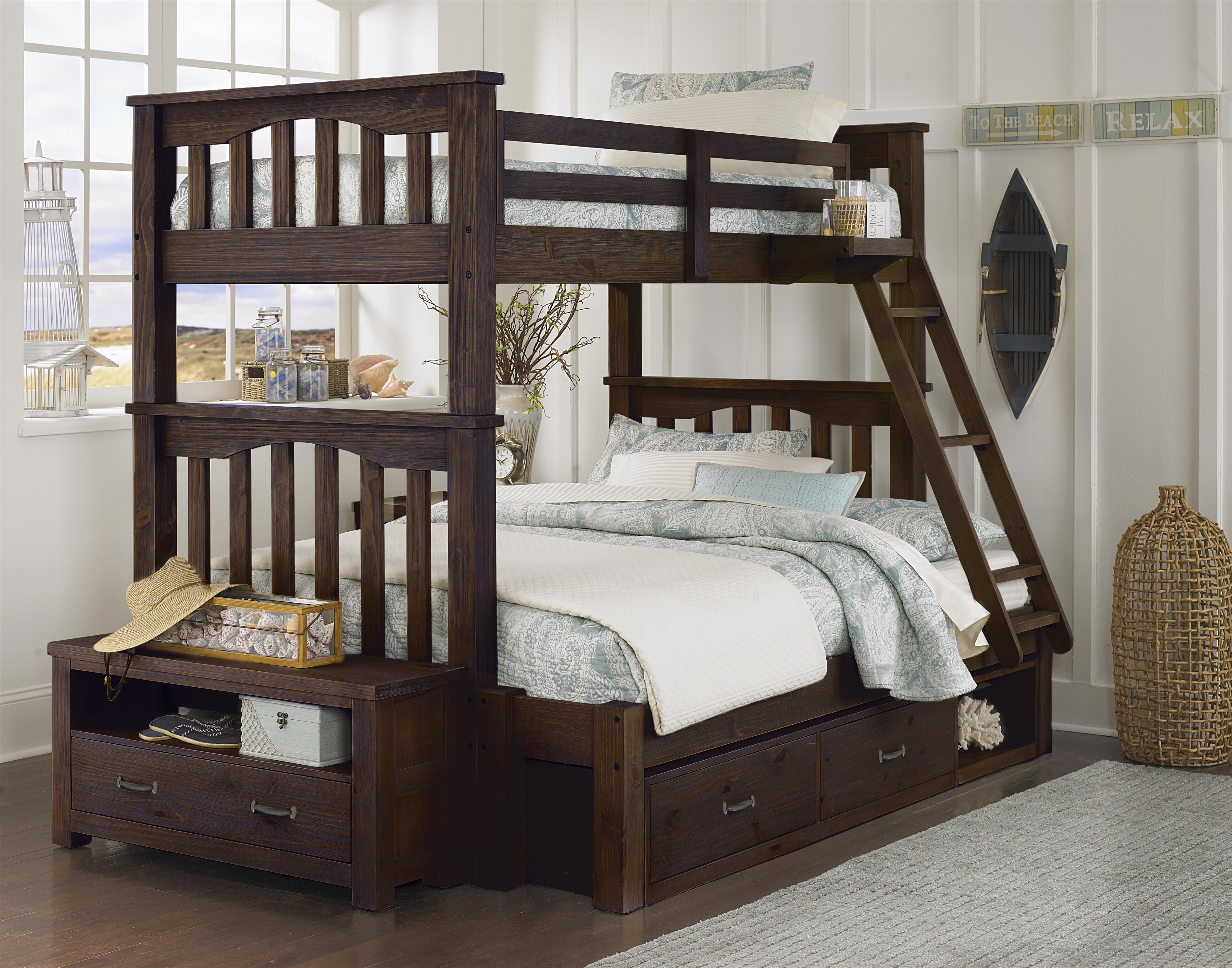 NE Kids Highlands Mission Style Twin Over Full Harper Bunk Bed with