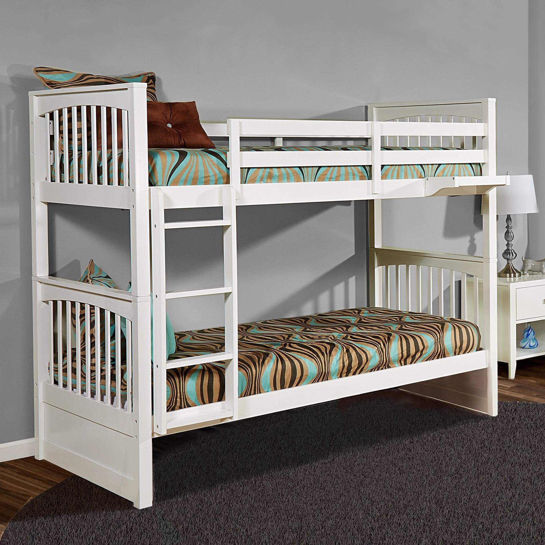 NE Kids Pulse 33040N Mission Style Twin Over Twin Bunk Bed Dunk & Bright Furniture Bunk Beds
