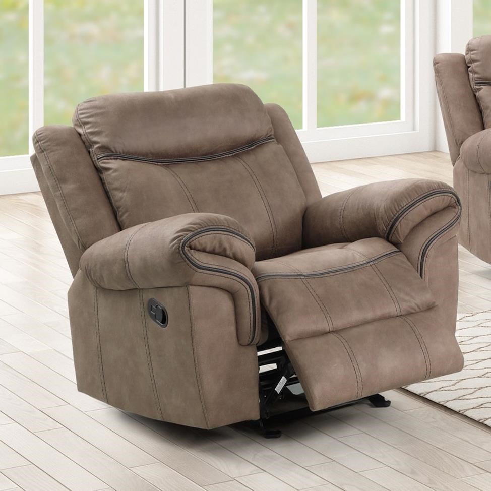 New Classic Furniture Harley U422013P1LBW Casual Power Glider Recliner with USB Charging Ports