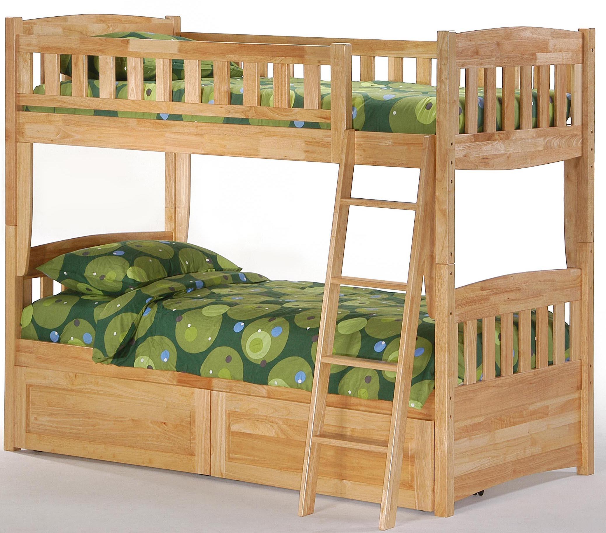Night & Day Furniture Spice Cinnamon Twin Bunk Bed with Storage Drawers