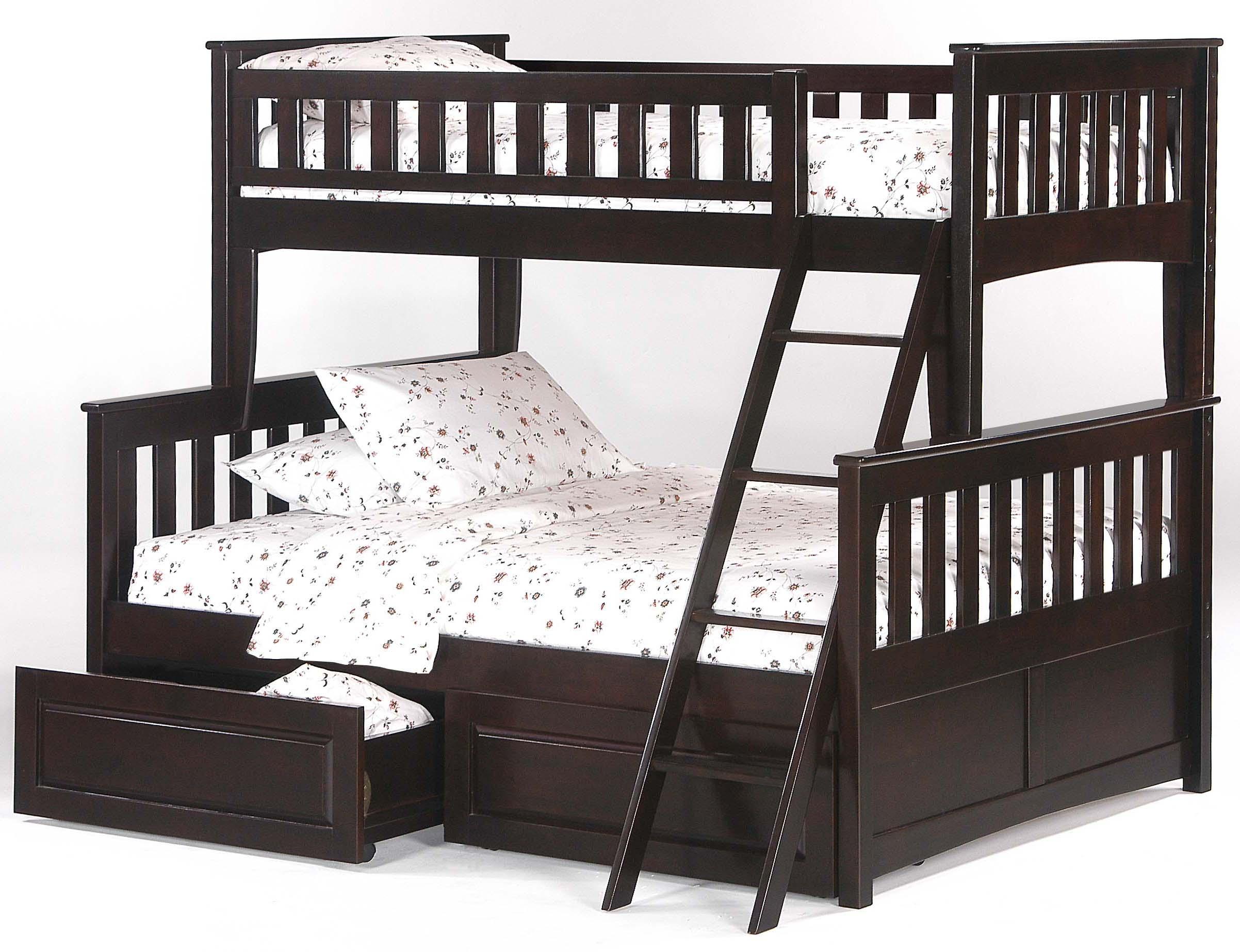 Night & Day Furniture Spice Ginger Twin/Full Bunk Bed with Storage