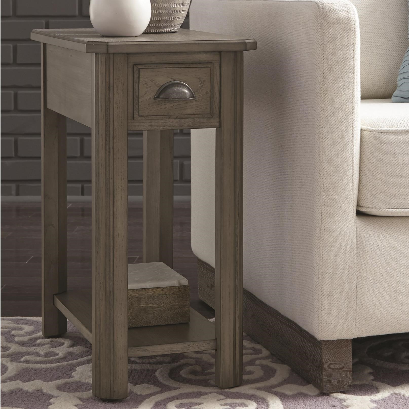 Null Furniture 2114 211407 Chairside End Table with Drawer and Shelf