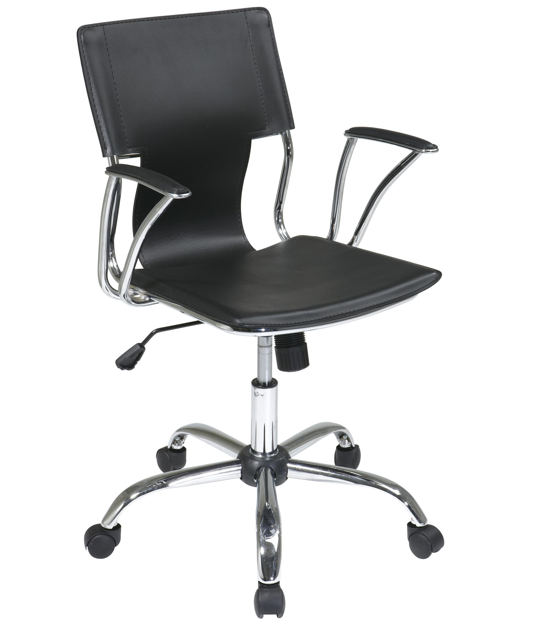 Dorado DOR26BK Chrome Office Chair with PVC Upholstery Sadler's Home