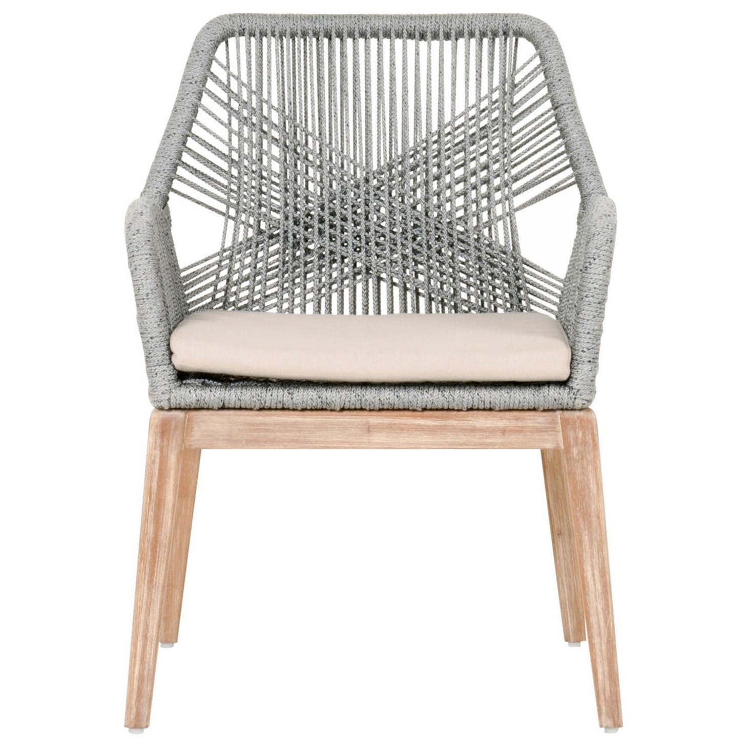Essentials for Living Woven 6809KD.PLA/LGRY Loom Rope Weave Arm Chair